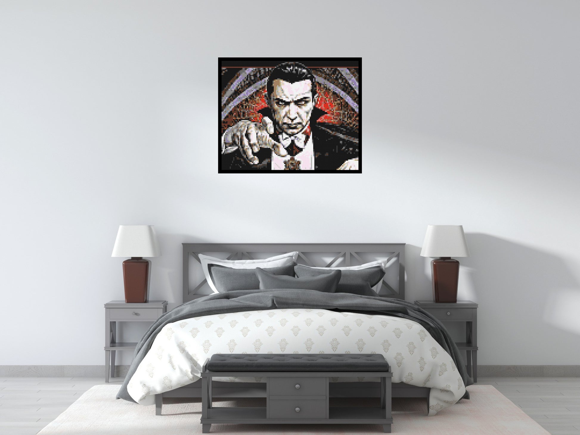 Dracula (Bela Lugosi) - Brick Art Mosaic Kit 5x4 scene with frame