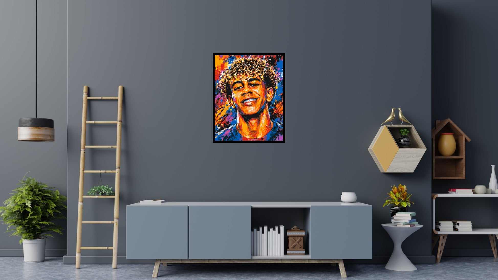 Lamine Yamal Urban Pop - Brick Art Mosaic Kit 4x5 scene with frame