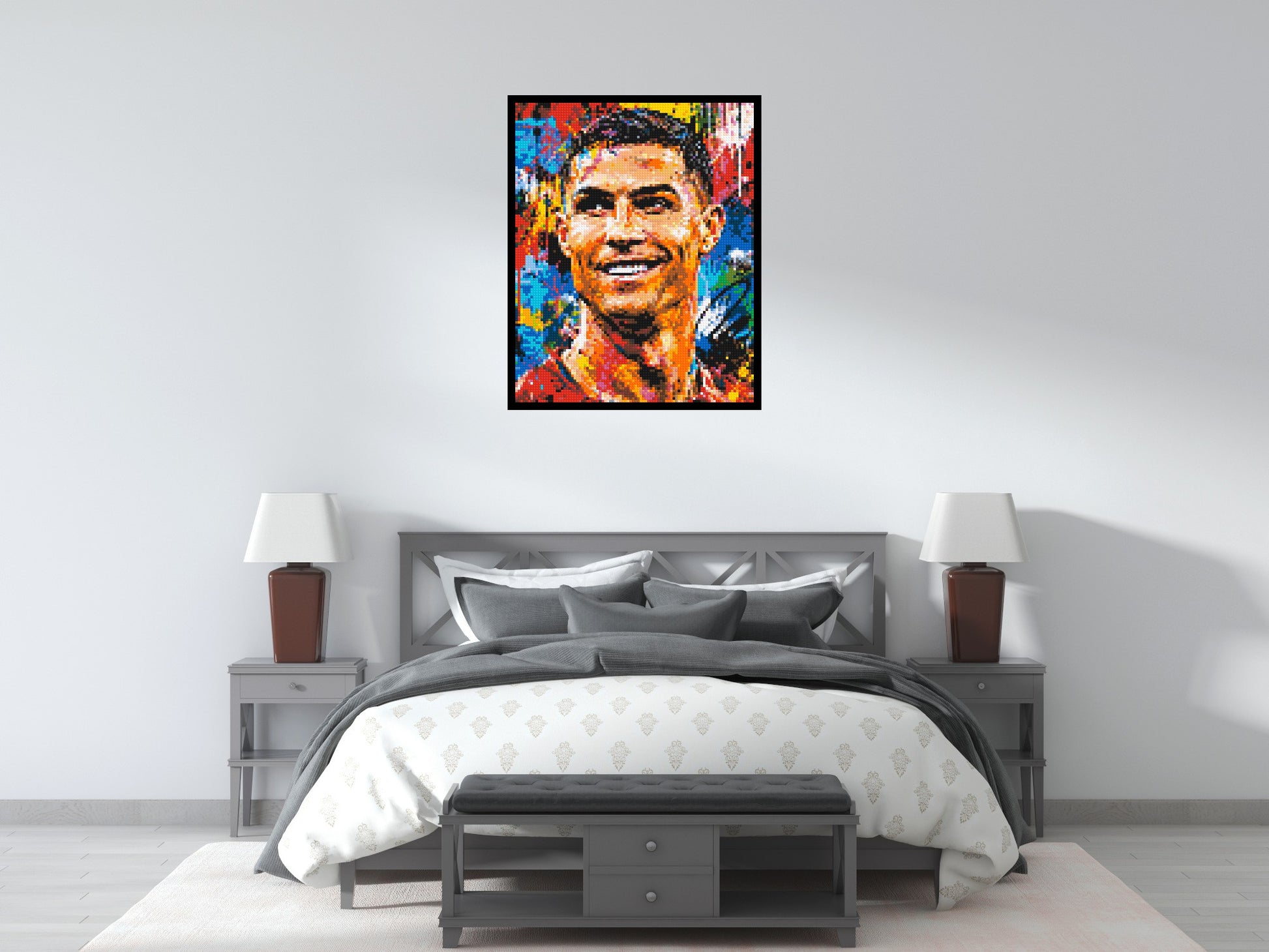Cristiano Ronaldo Urban Pop - Brick Art Mosaic Kit 4x5 scene with frame