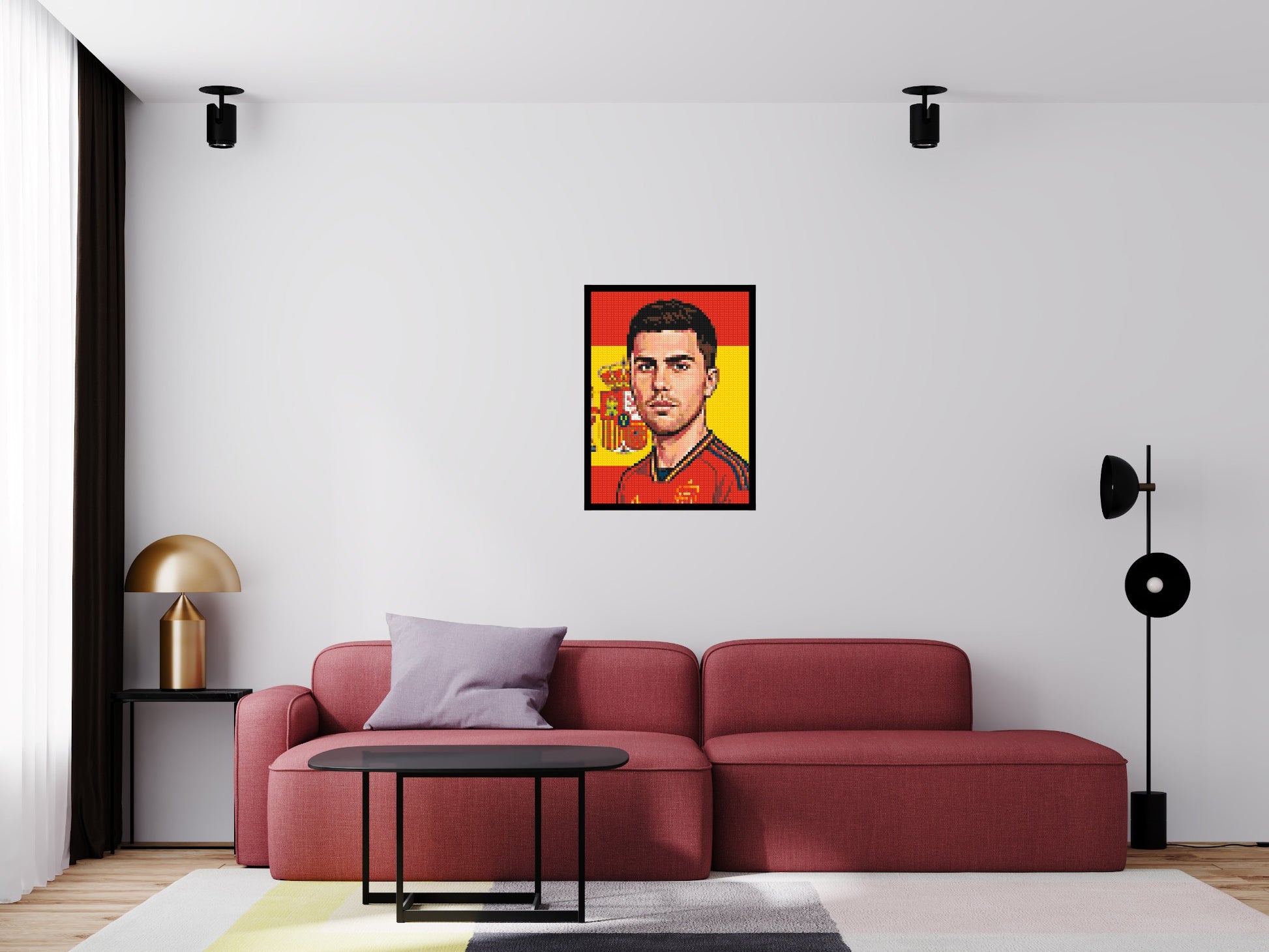 Rodri Caricature - Brick Art Mosaic Kit 3x4 scene with frame