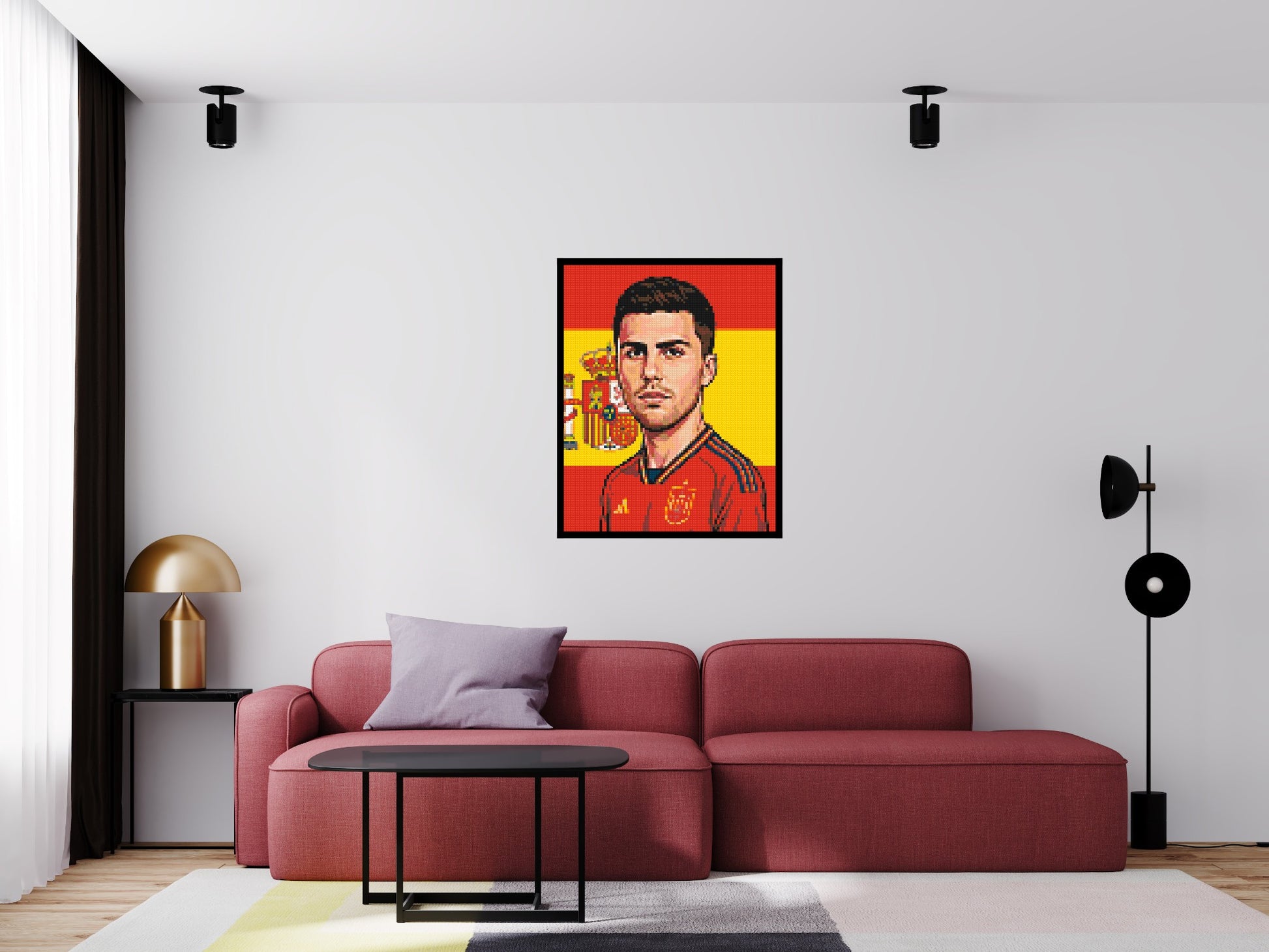 Rodri Caricature - Brick Art Mosaic Kit 4x5 scene with frame
