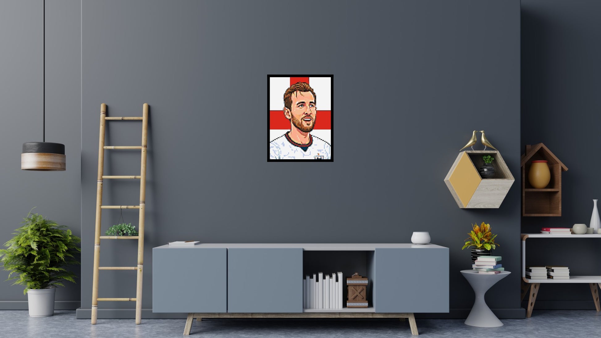 Harry Kane Caricature - Brick Art Mosaic Kit 3x4 scene with frame