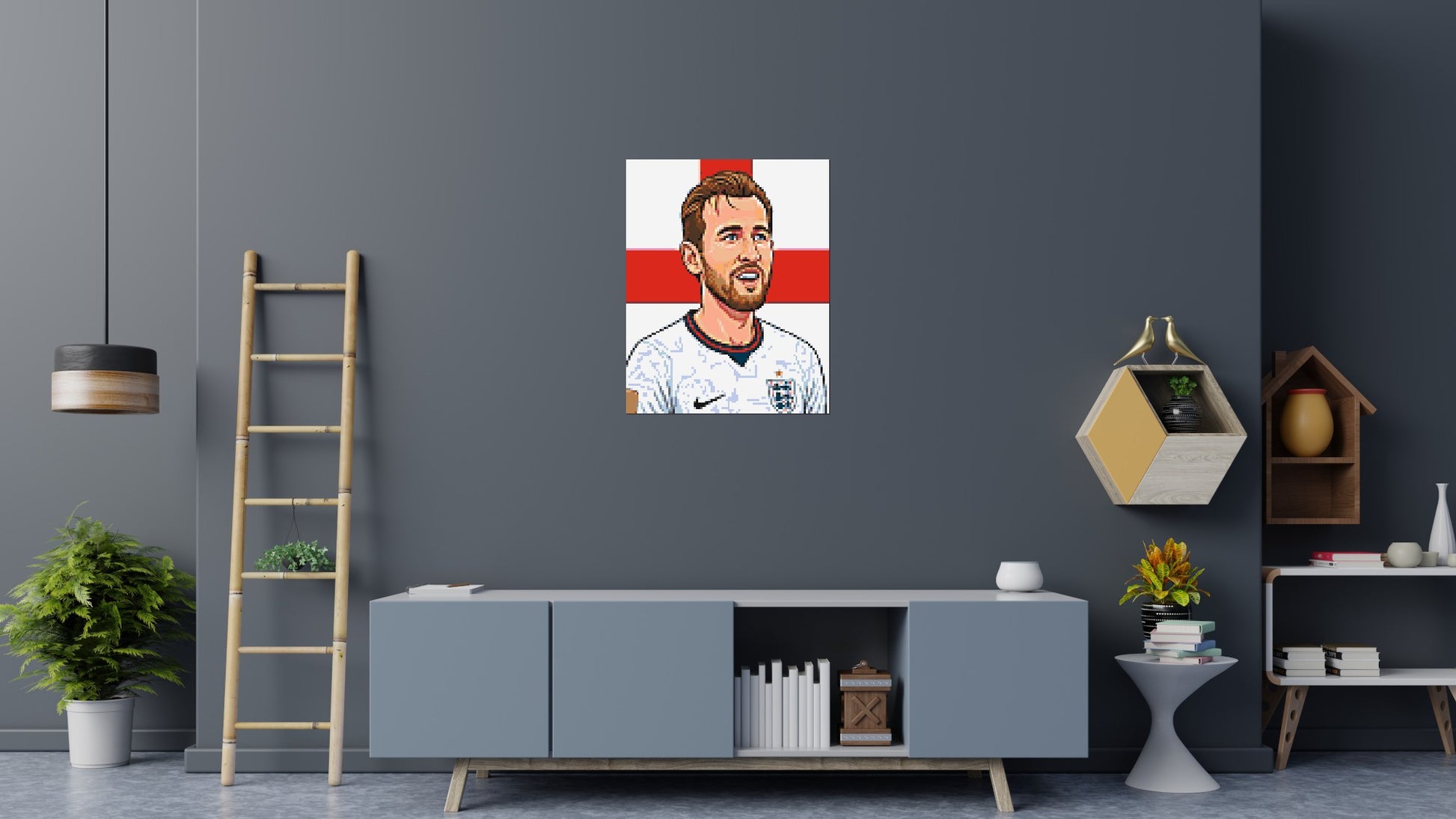 Harry Kane Caricature - Brick Art Mosaic Kit 4x5 scene