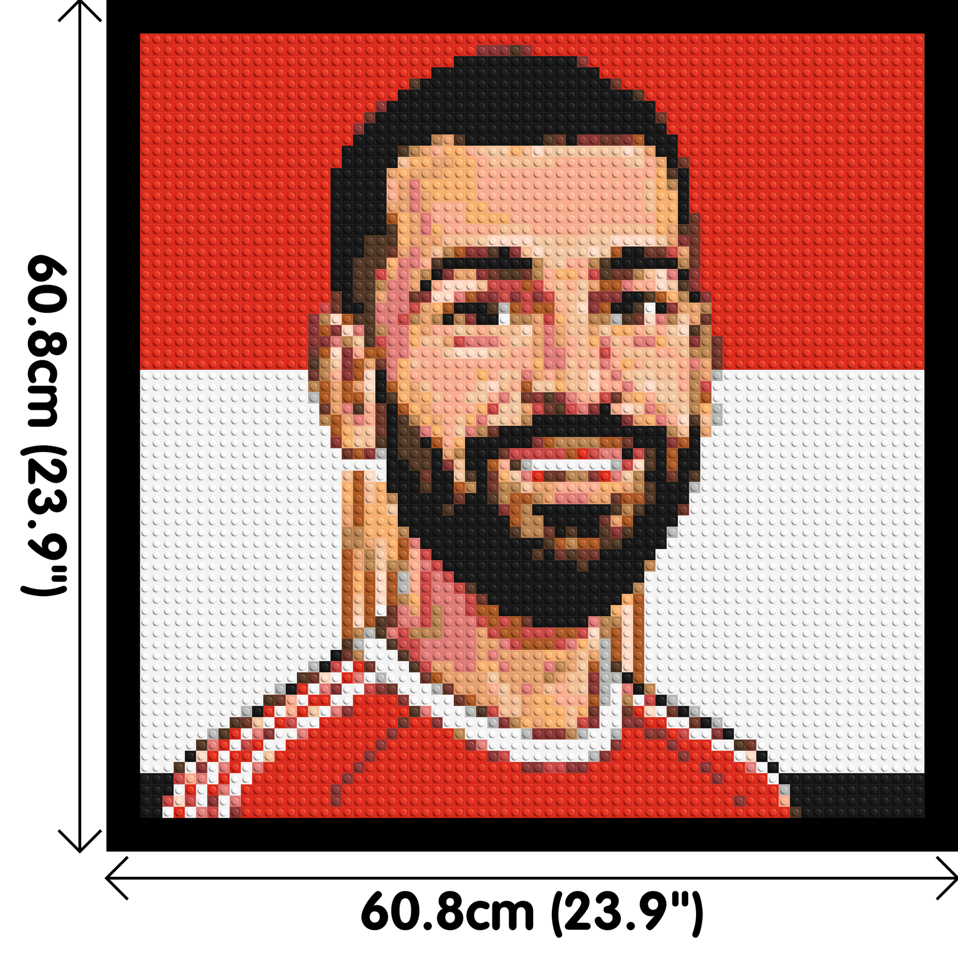 Mohamed Salah Caricature - Brick Art Mosaic Kit 3x3 dimensions with frame