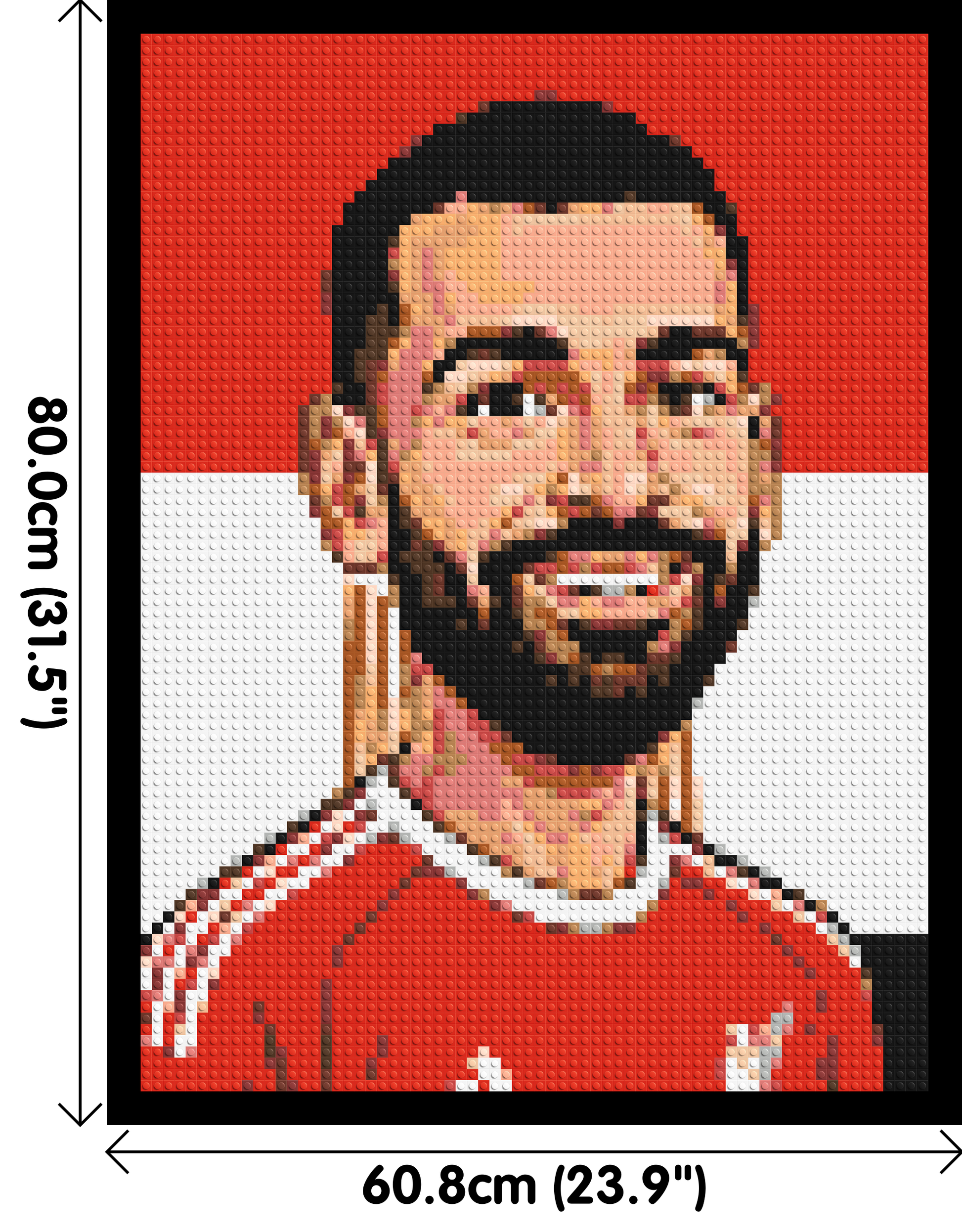 Mohamed Salah Caricature - Brick Art Mosaic Kit 3x4 dimensions with frame
