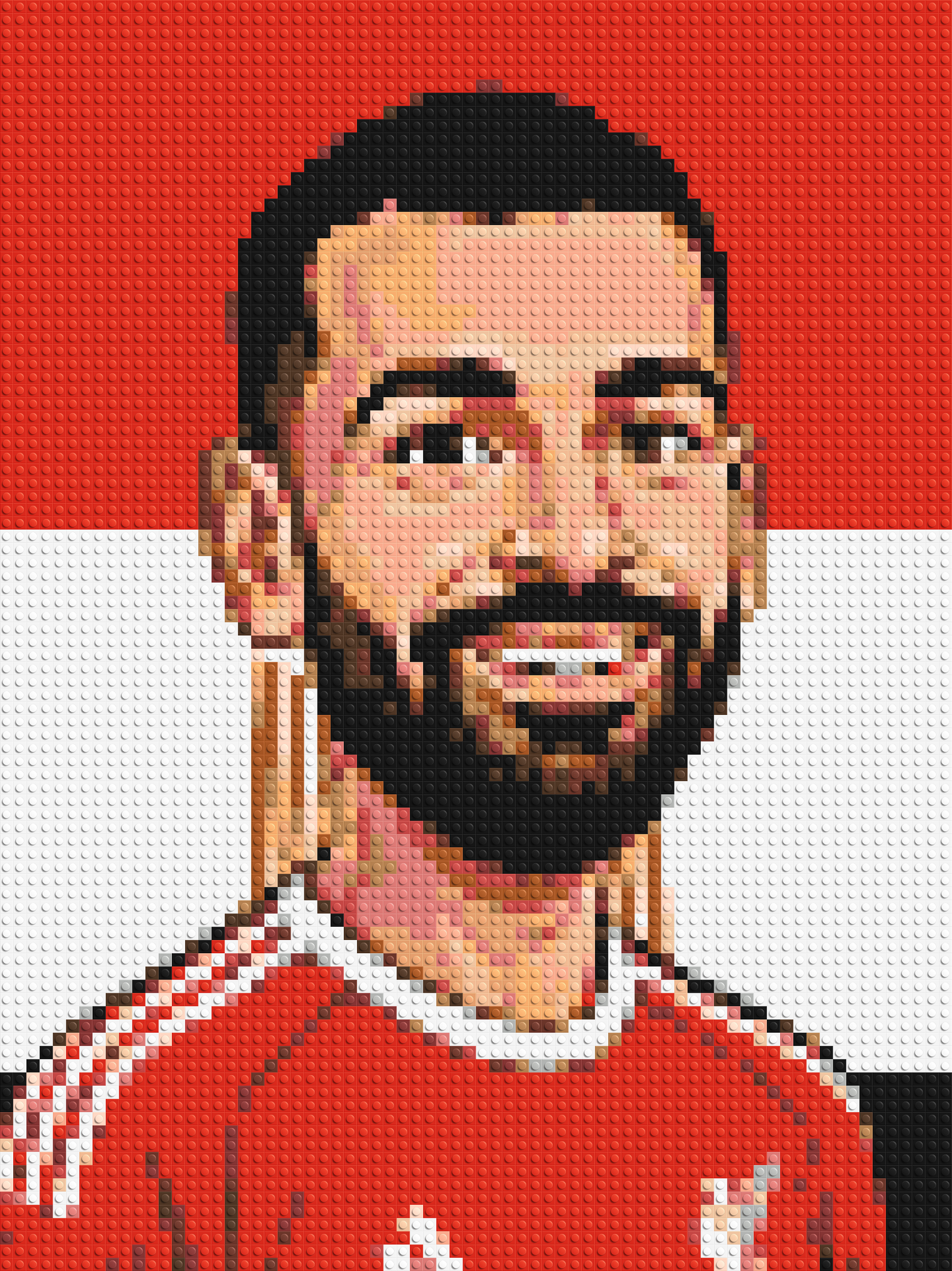 Mohamed Salah Caricature - Brick Art Mosaic Kit 3x4 large