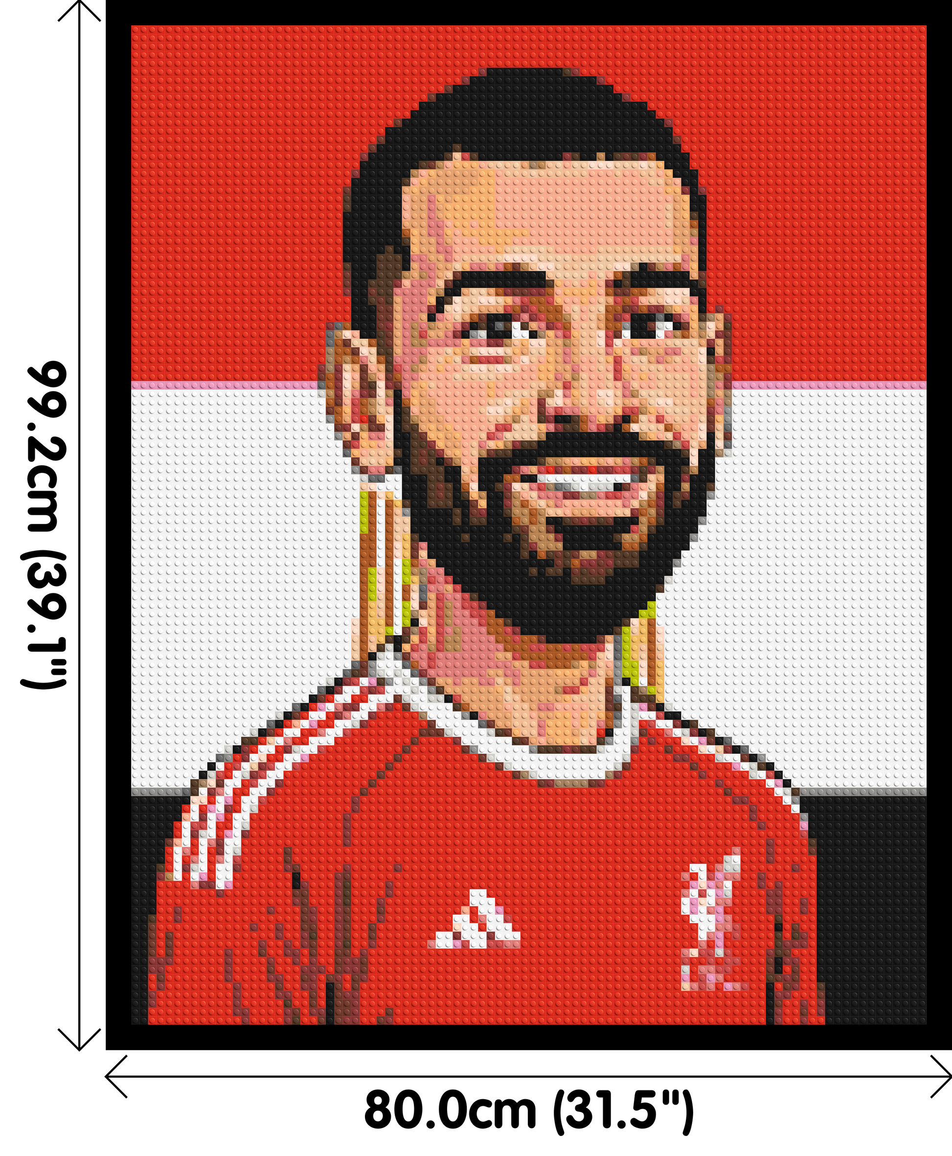 Mohamed Salah Caricature - Brick Art Mosaic Kit 4x5 dimensions with frame