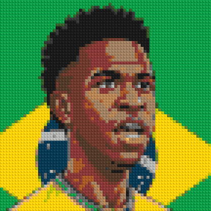 Vinícius Júnior Caricature - Brick Art Mosaic Kit 3x3 large