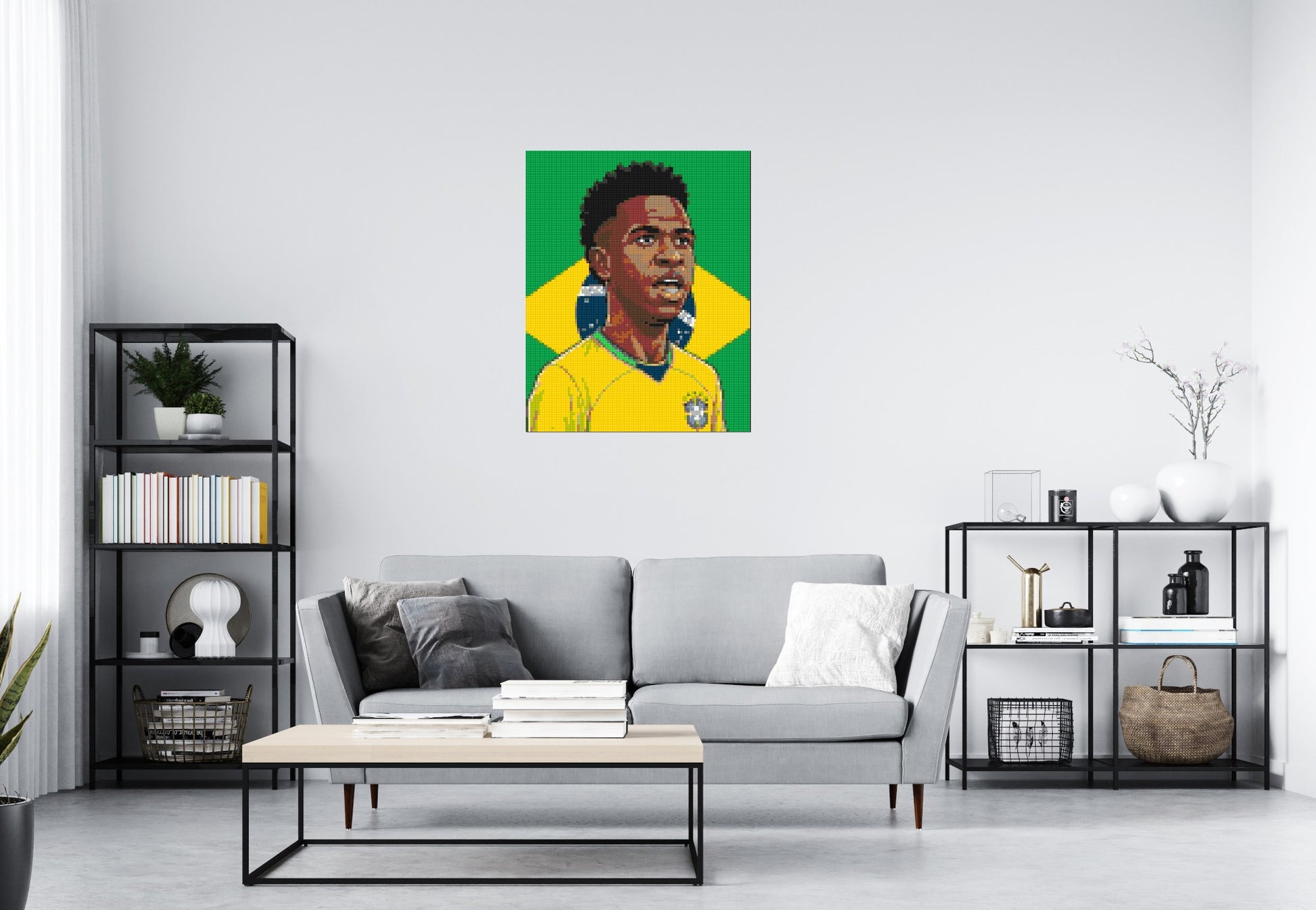 Vinícius Júnior Caricature - Brick Art Mosaic Kit 4x5 scene