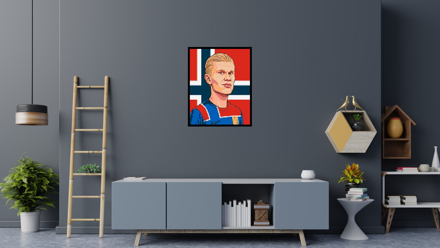 Erling Haaland Caricature - Brick Art Mosaic Kit 4x5 large