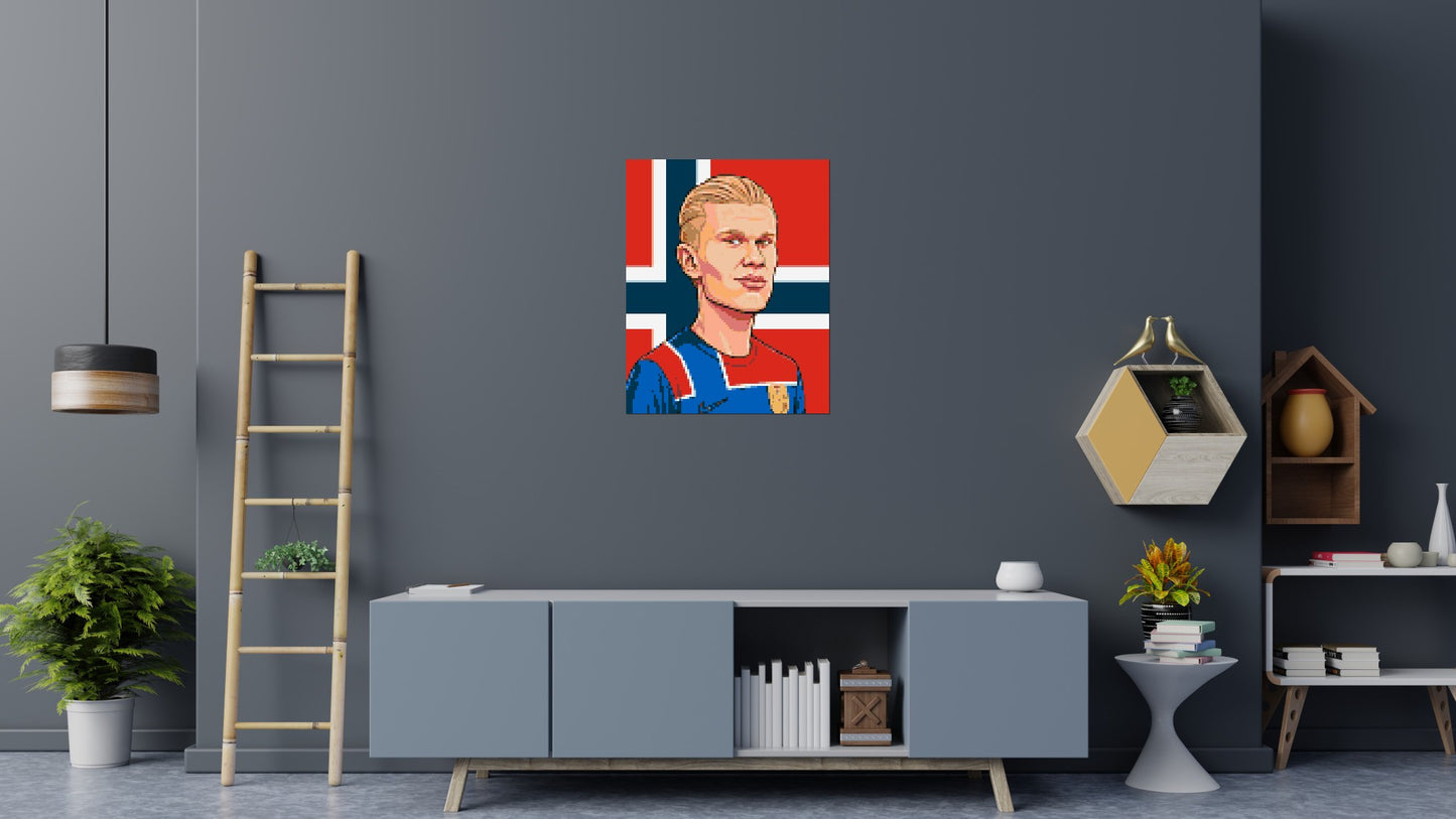 Erling Haaland Caricature - Brick Art Mosaic Kit 4x5 large