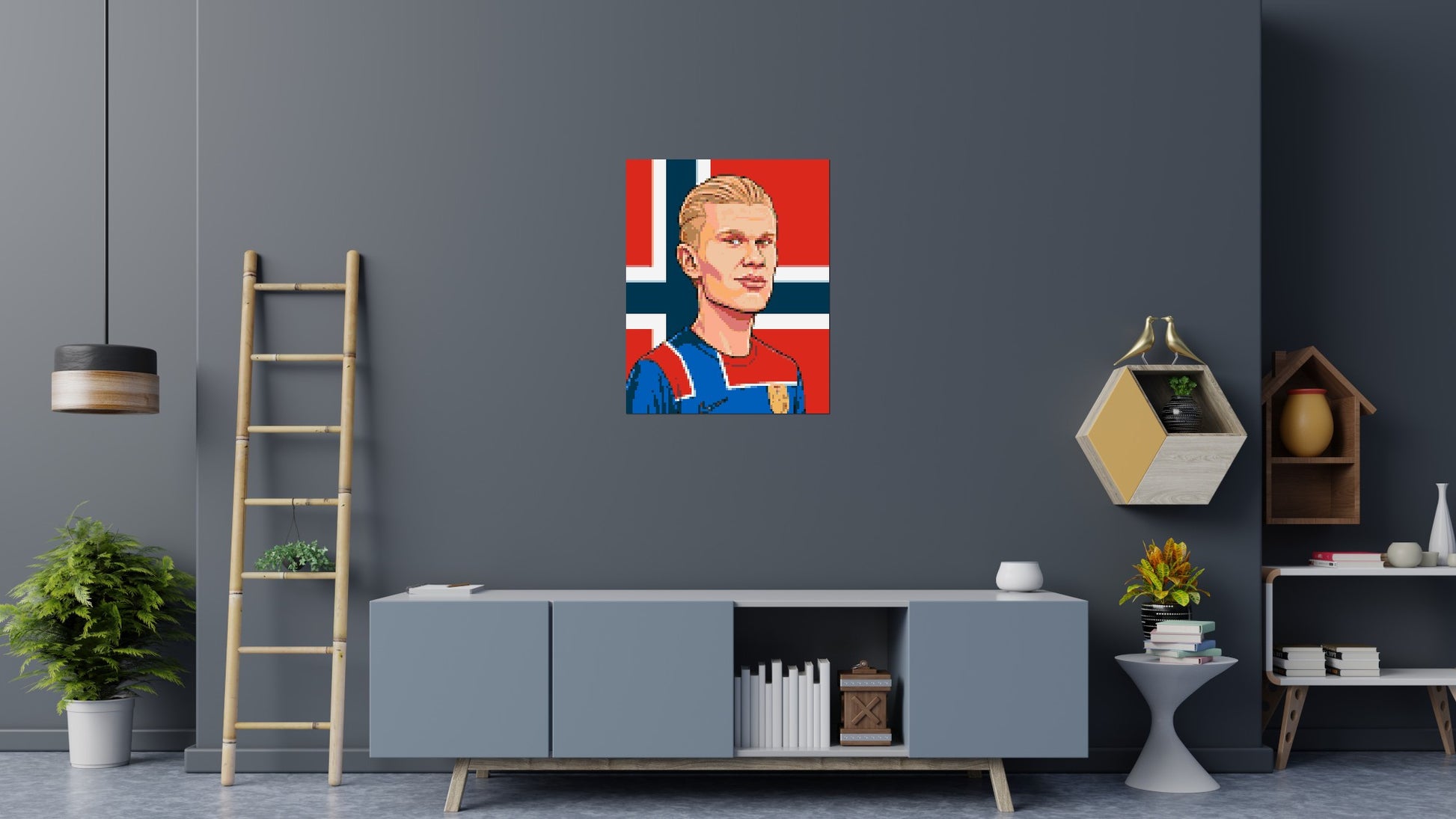 Erling Haaland Caricature - Brick Art Mosaic Kit 4x5 scene