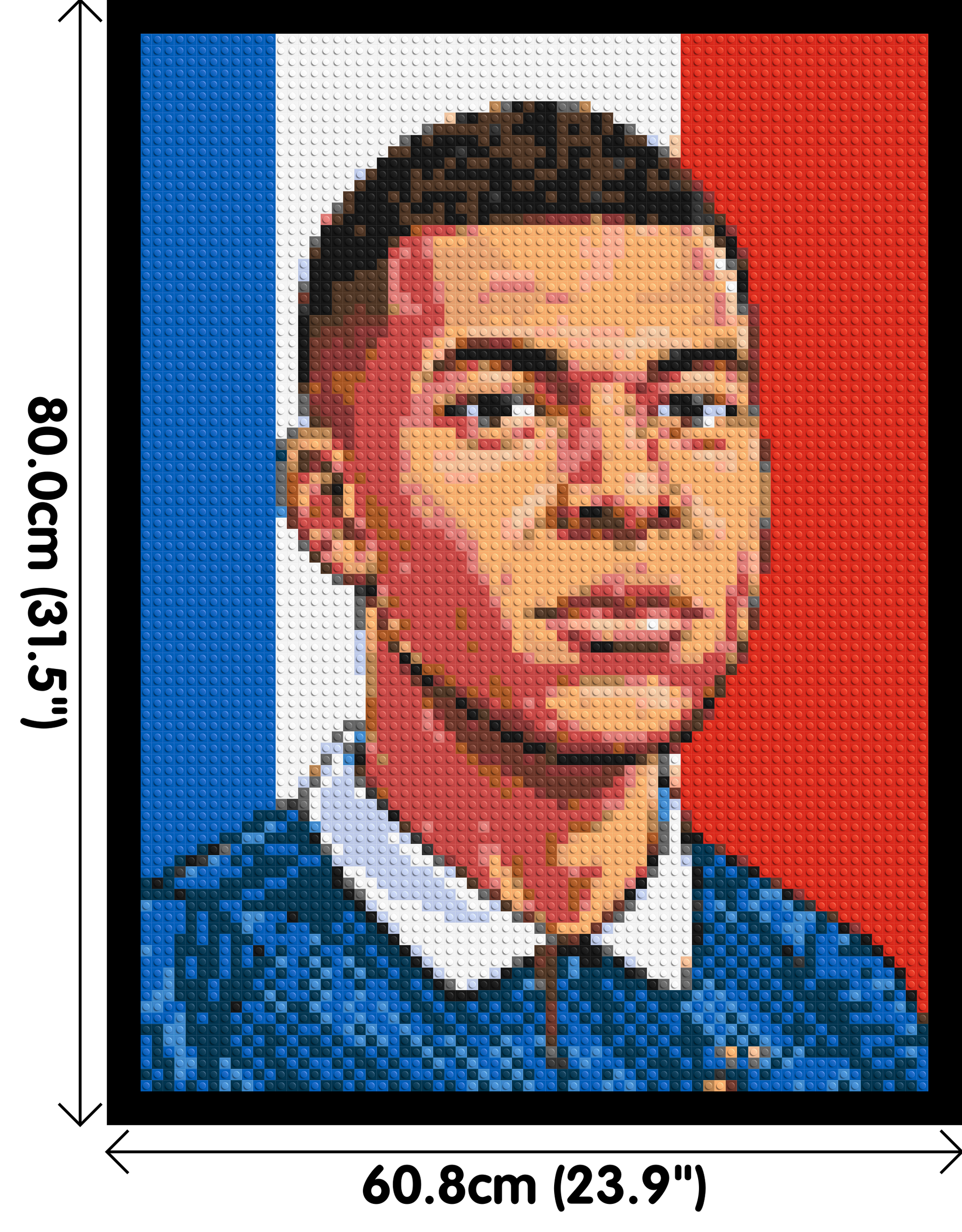 Kylian Mbappé Caricature - Brick Art Mosaic Kit 3x4 dimensions with frame