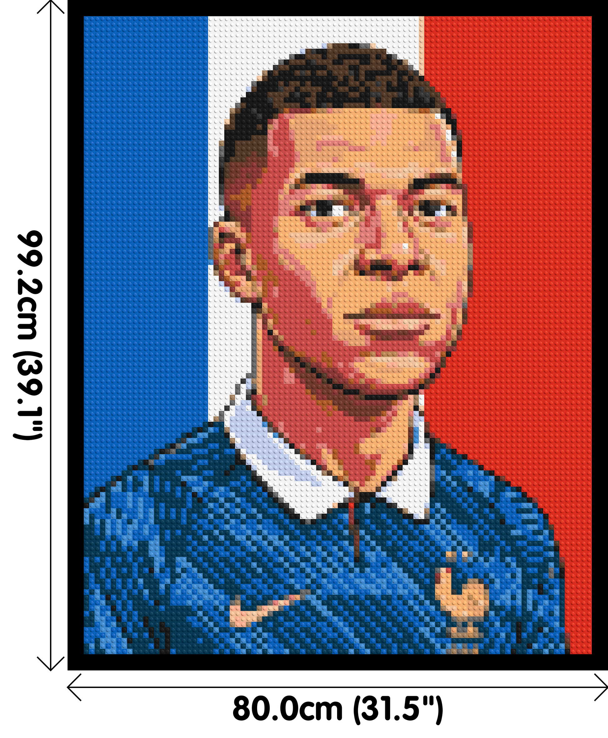 Kylian Mbappé Caricature - Brick Art Mosaic Kit 4x5 dimensions with frame