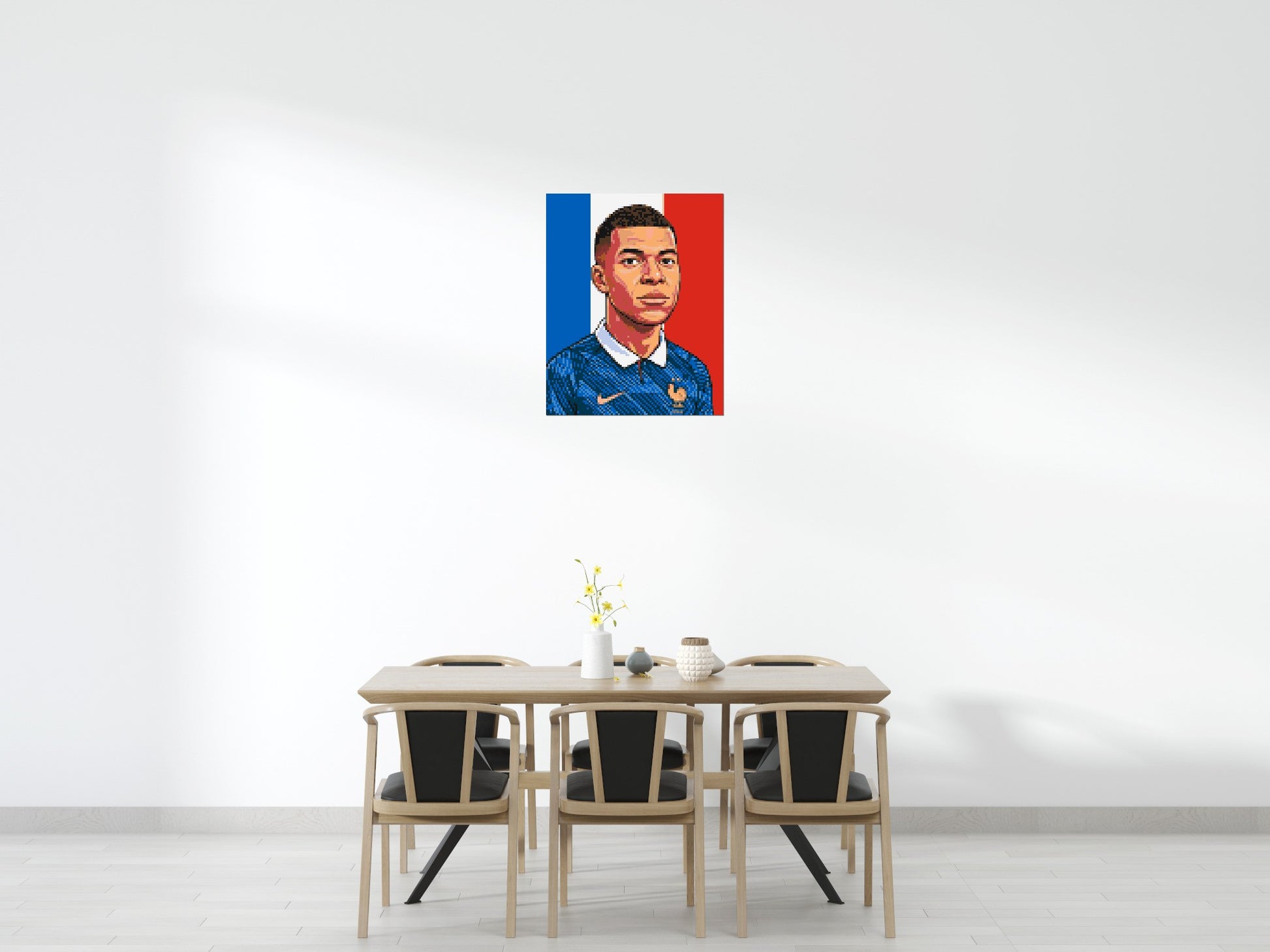 Kylian Mbappé Caricature - Brick Art Mosaic Kit 4x5 scene