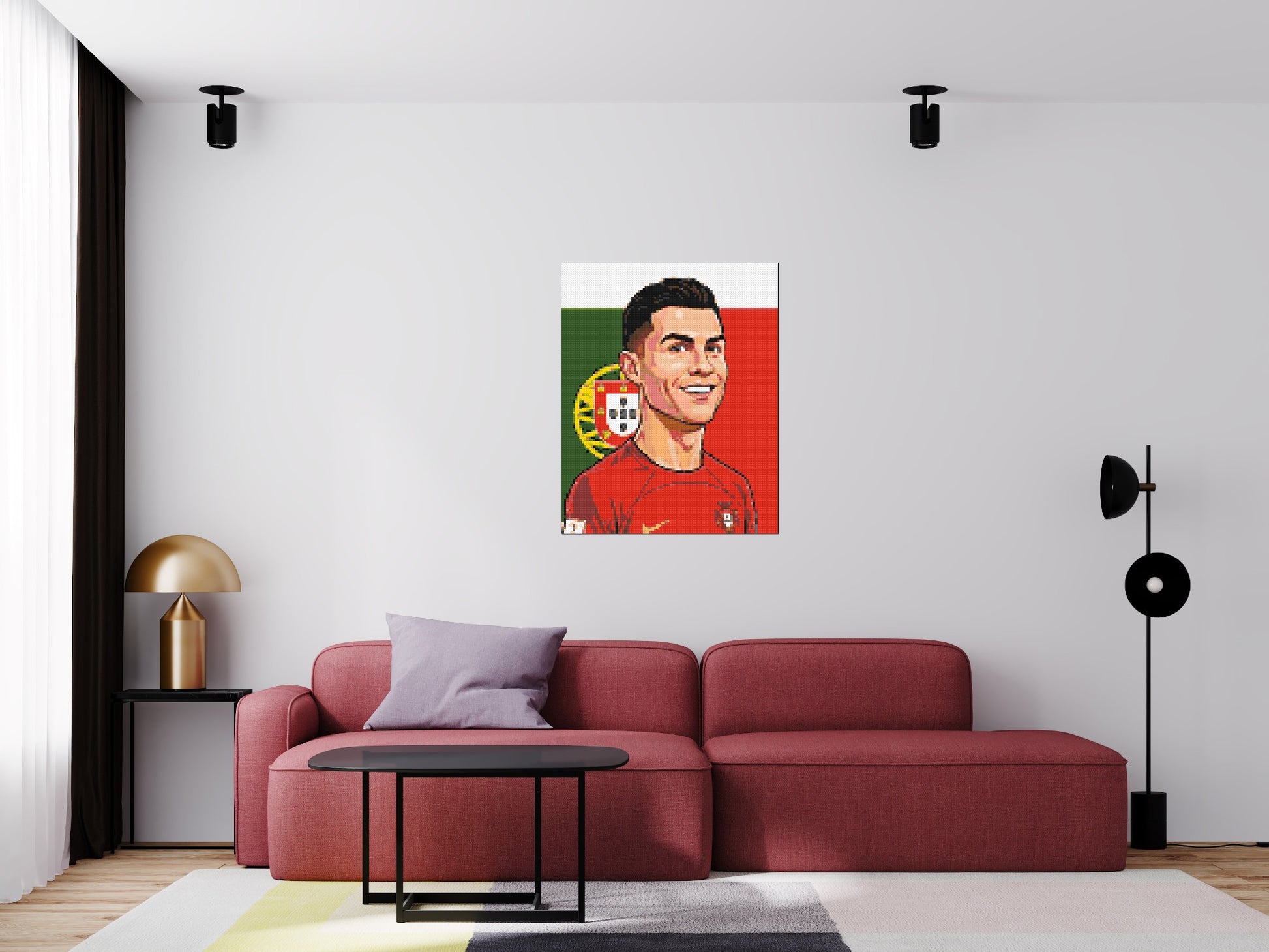 Cristiano Ronaldo Caricature - Brick Art Mosaic Kit 4x5 scene