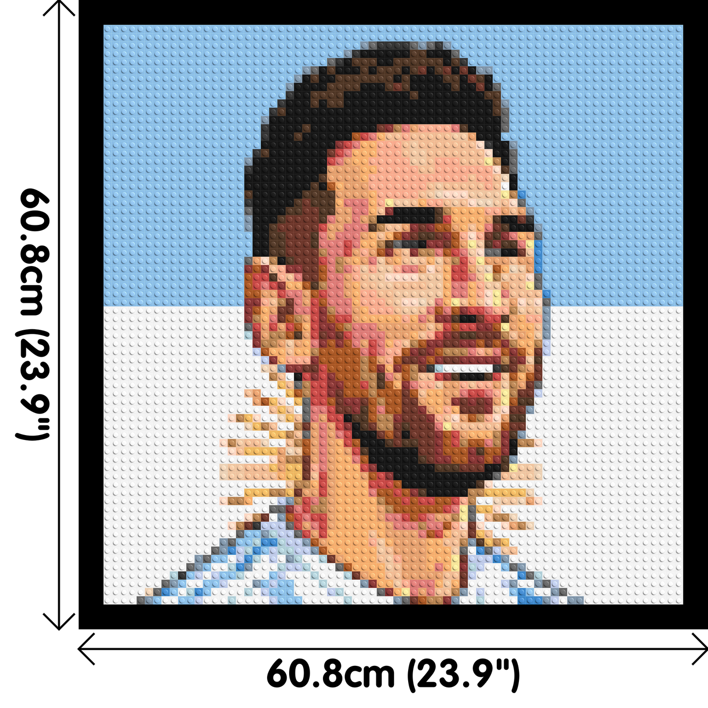 Lionel Messi Caricature - Brick Art Mosaic Kit 3x3 large