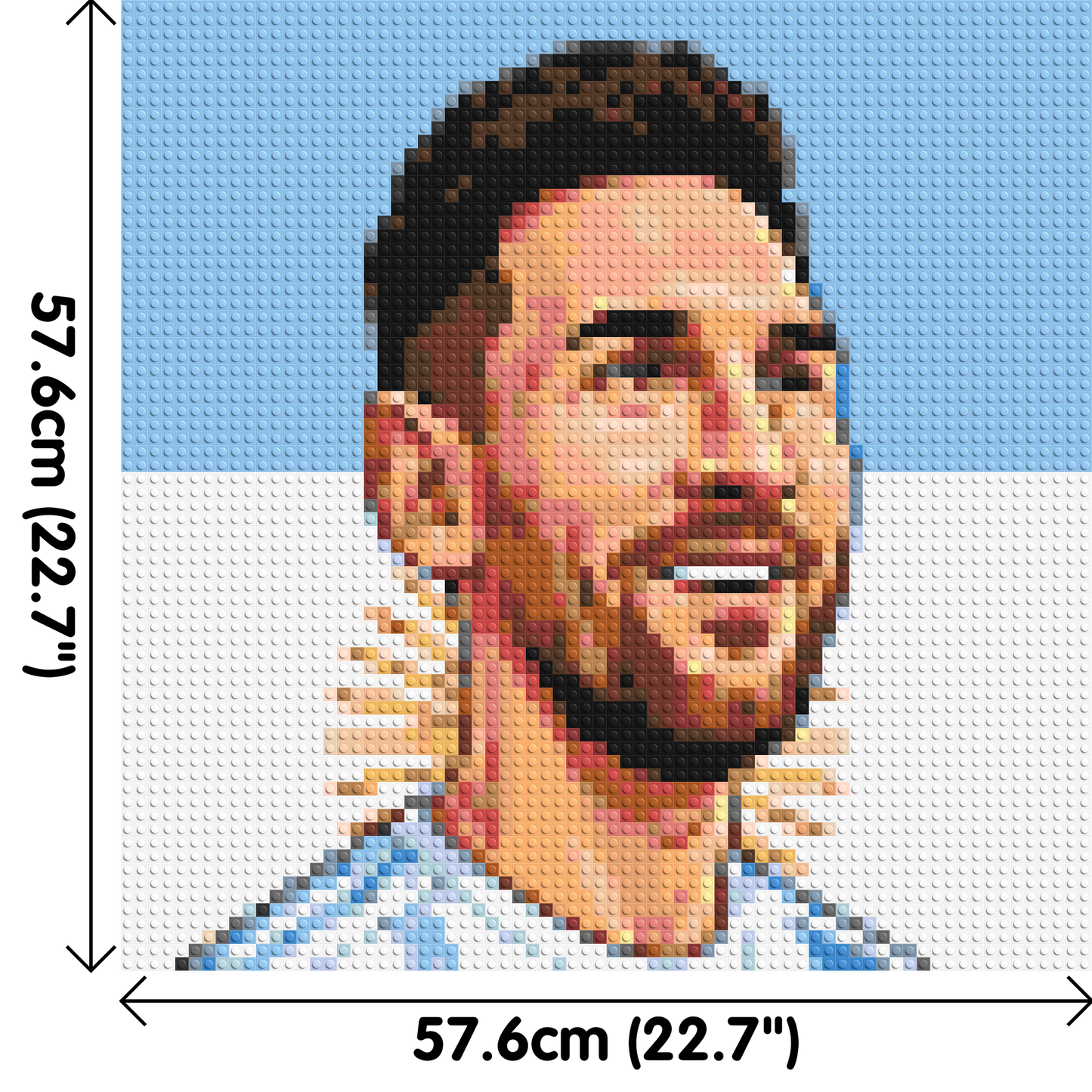 Lionel Messi Caricature - Brick Art Mosaic Kit 3x3 large