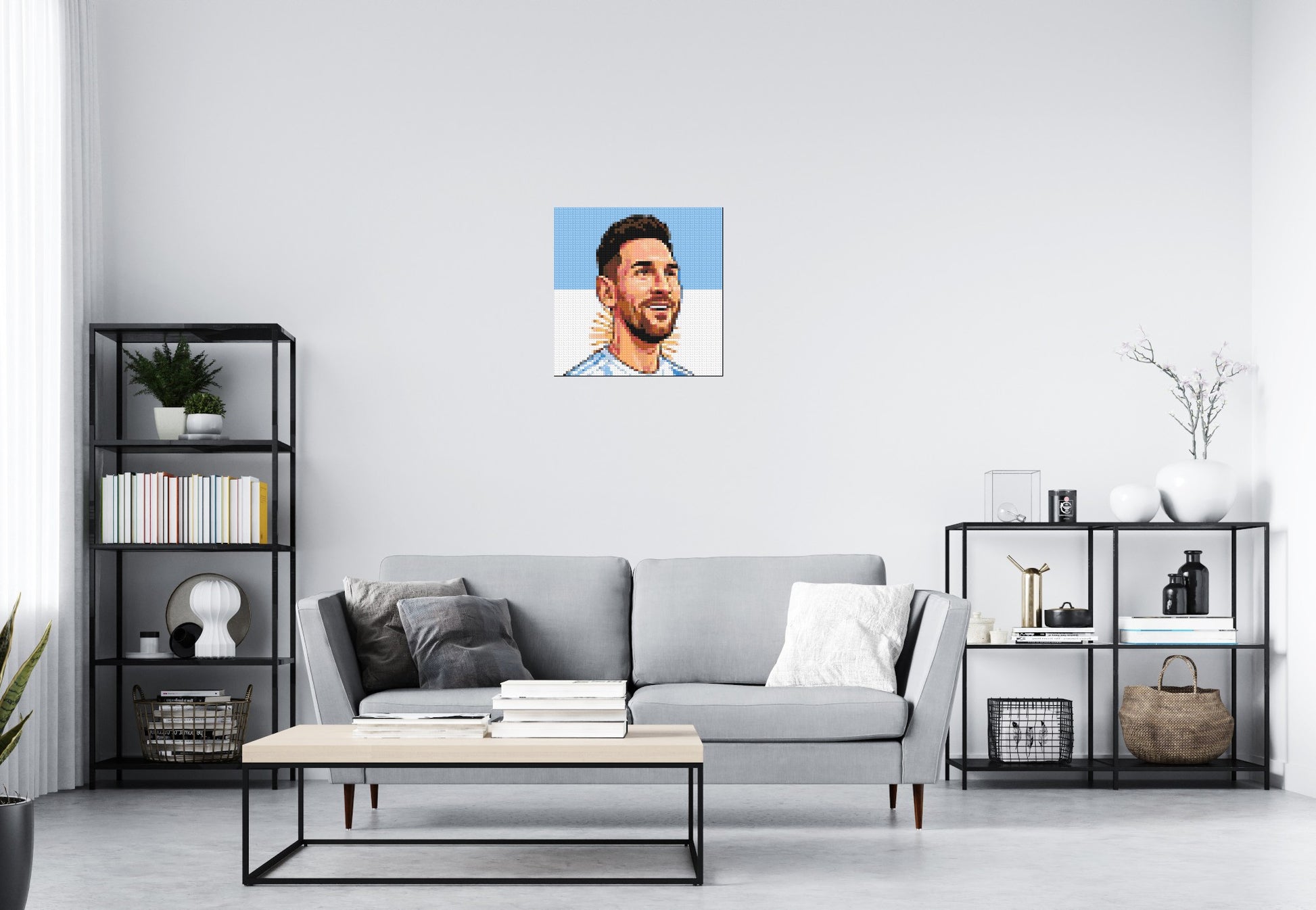 Lionel Messi Caricature - Brick Art Mosaic Kit 3x3 scene