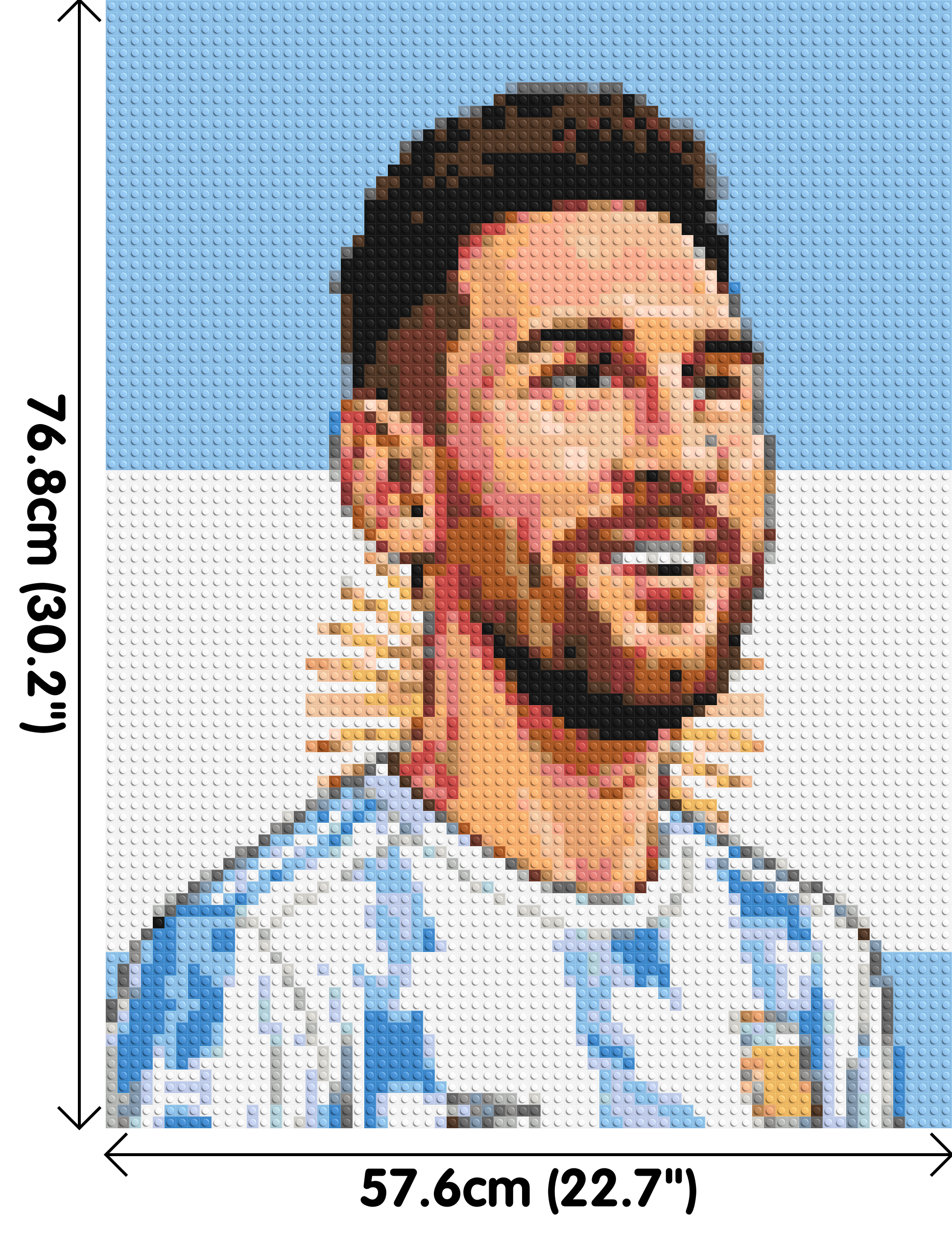 Lionel Messi Caricature - Brick Art Mosaic Kit 3x4 dimensions