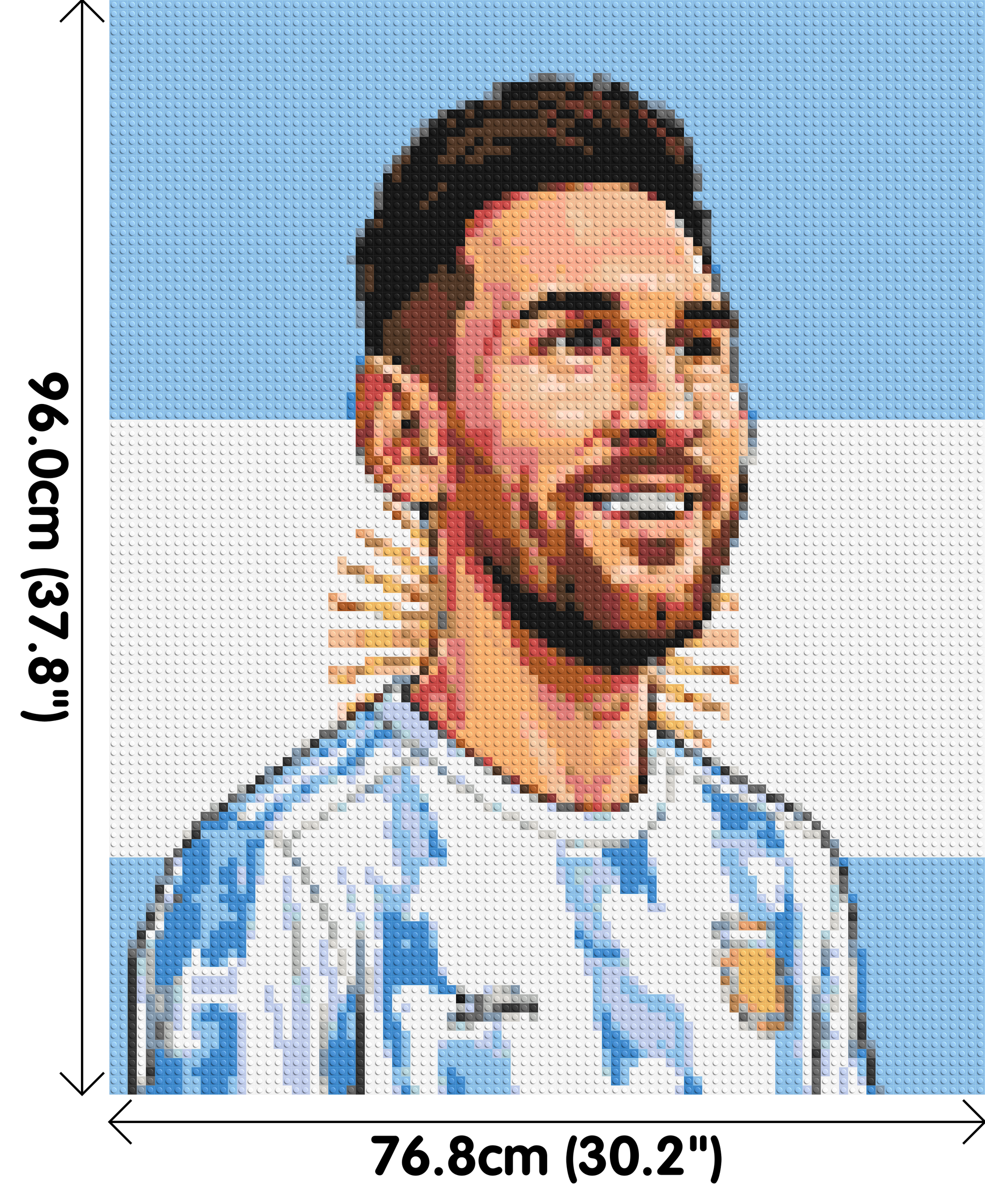 Lionel Messi Caricature - Brick Art Mosaic Kit 4x5 dimensions