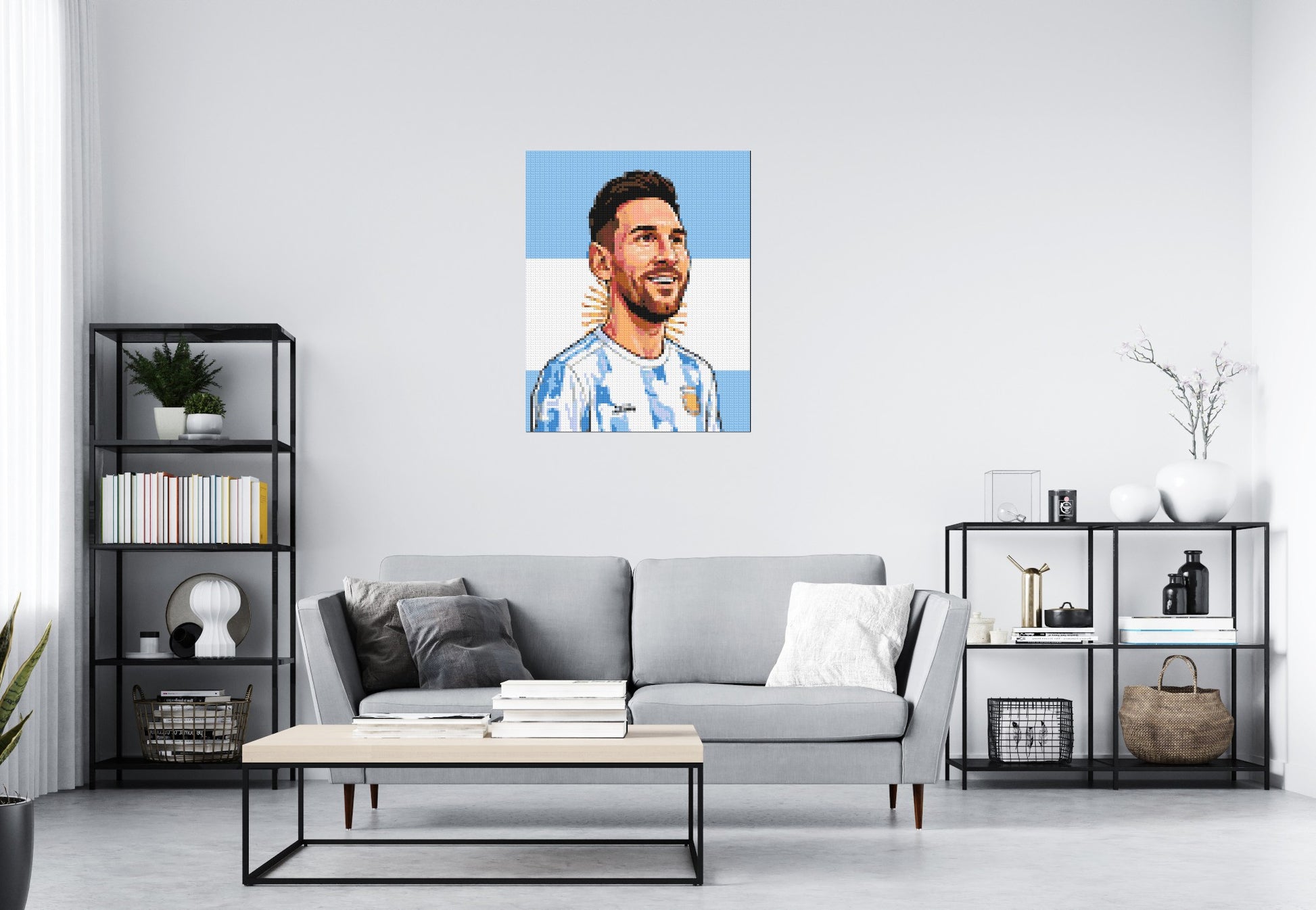 Lionel Messi Caricature - Brick Art Mosaic Kit 4x5 scene