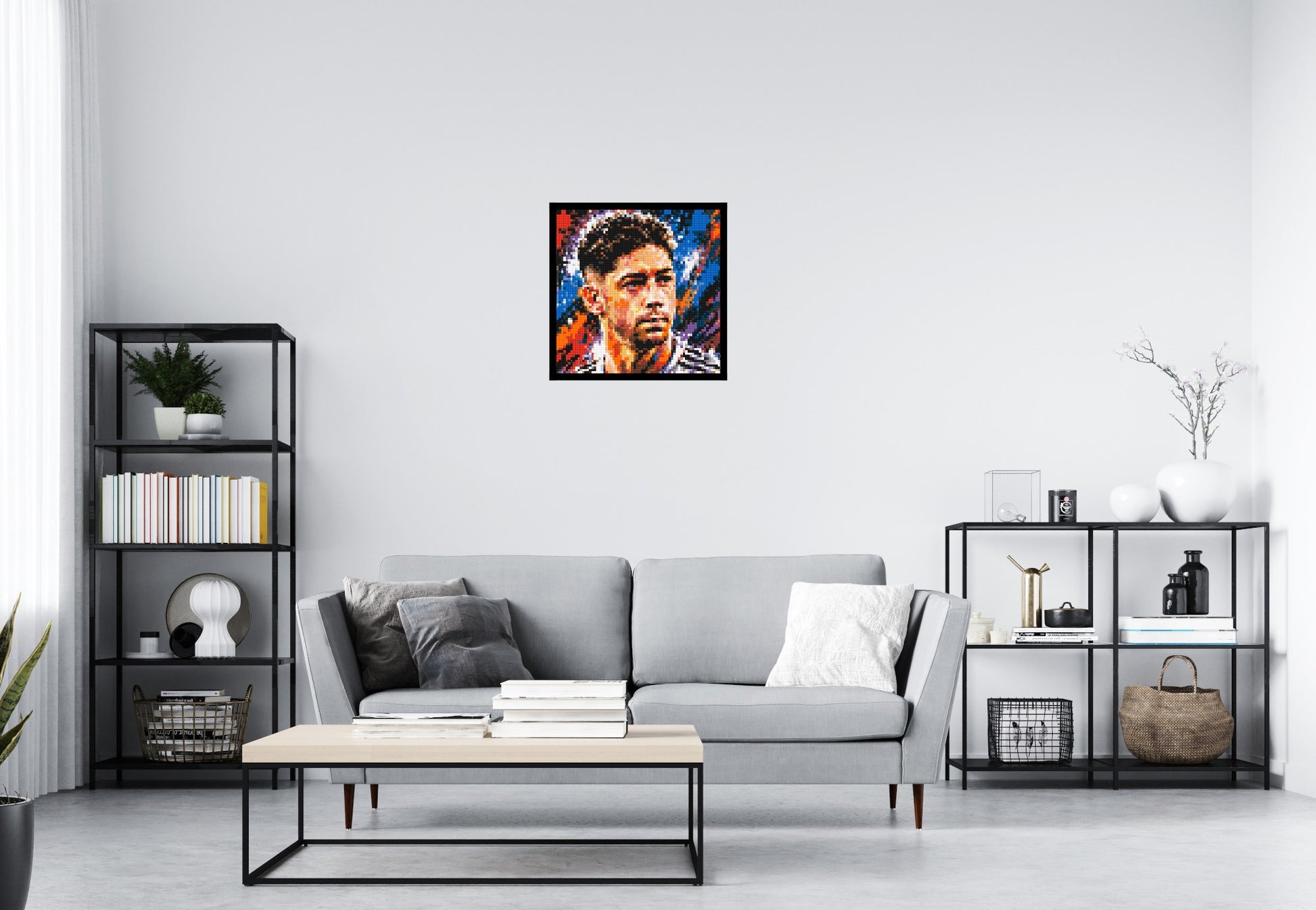 Federico Valverde Urban Pop - Brick Art Mosaic Kit 3x3 scene with frame