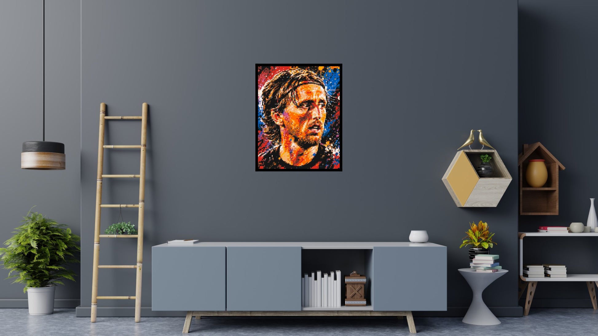 Luka Modrić Urban Pop - Brick Art Mosaic Kit 4x5 scene with frame