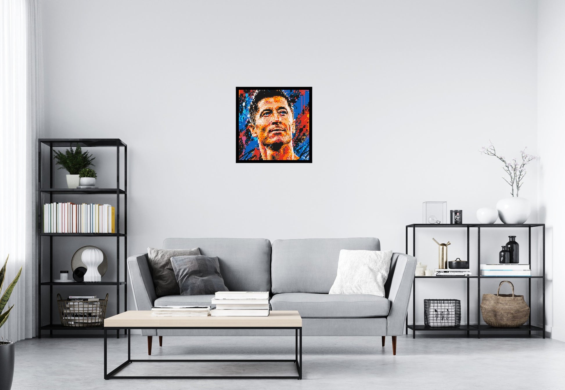 Robert Lewandowski Urban Pop - Brick Art Mosaic Kit 3x3 scene with frame