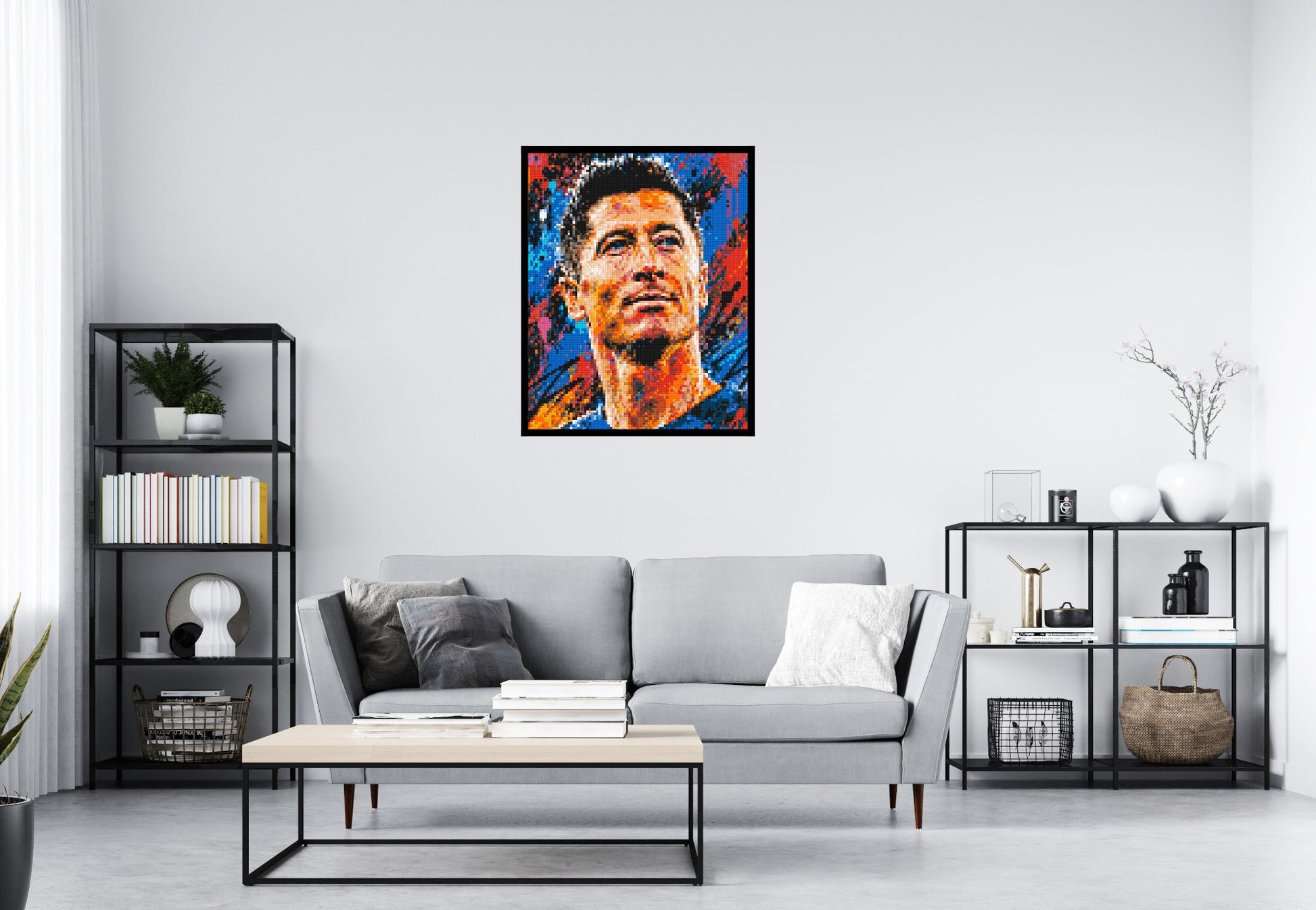 Robert Lewandowski Urban Pop - Brick Art Mosaic Kit 4x5 scene with frame