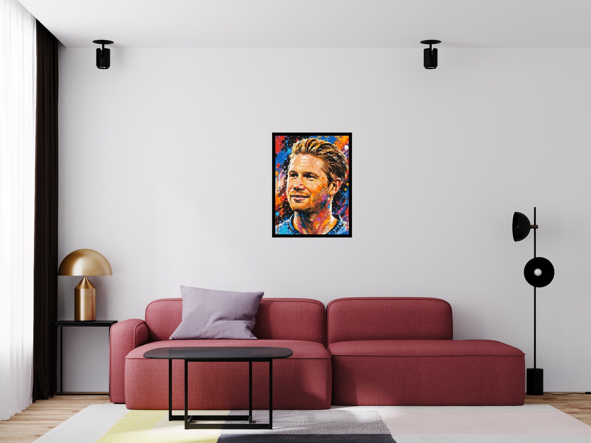Kevin De Bruyne Urban Pop - Brick Art Mosaic Kit 3x4 scene with frame