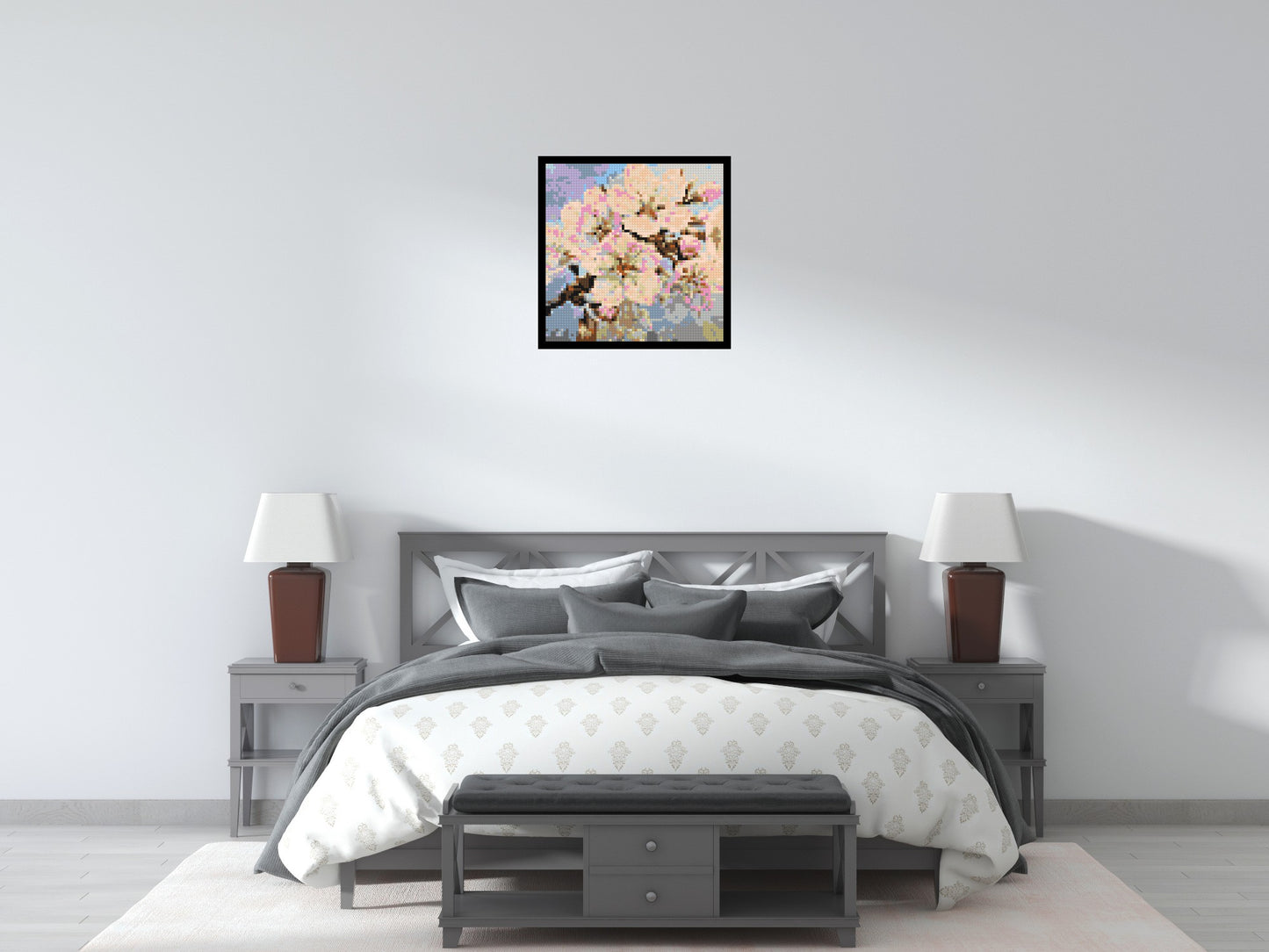Cherry Blossom – A Moment of Fleeting Light by Joséphine Machalani - Brick Art Mosaic Kit 3x3 large