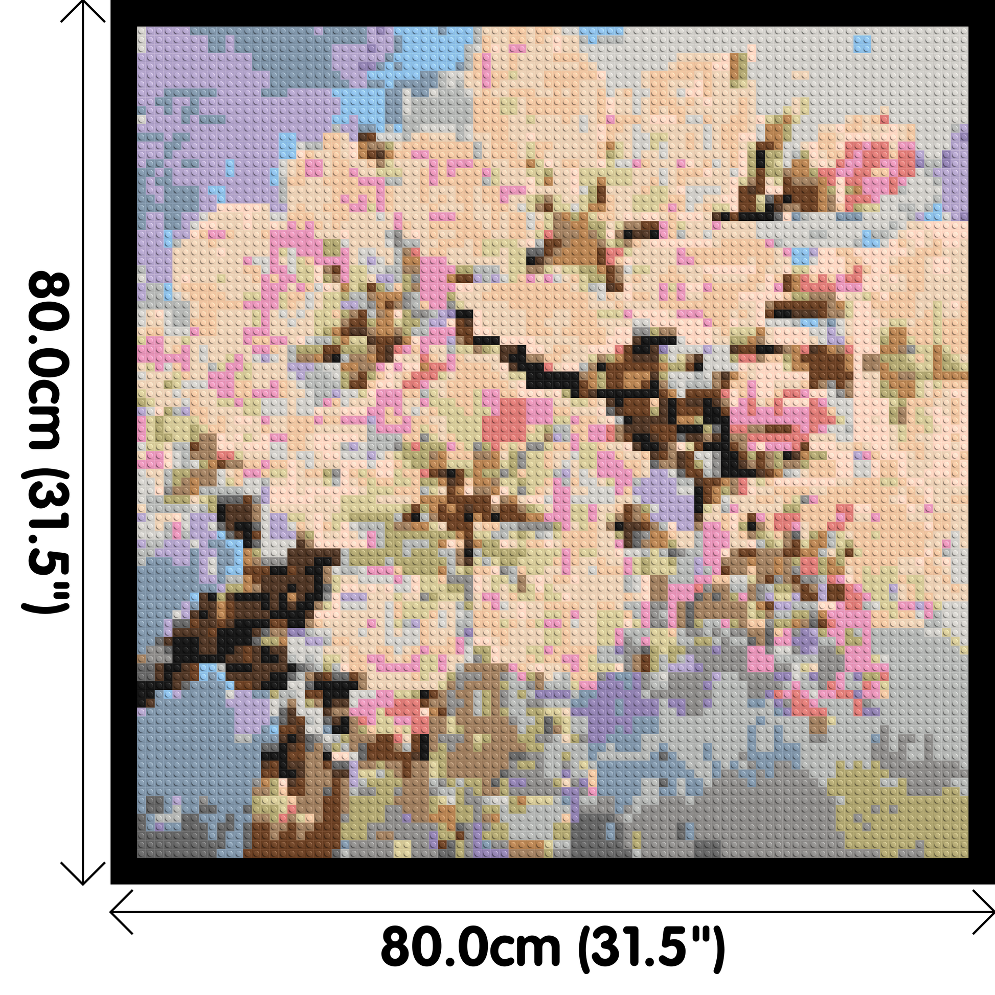 Cherry Blossom – A Moment of Fleeting Light by Joséphine Machalani - Brick Art Mosaic Kit 4x4 dimensions with frame