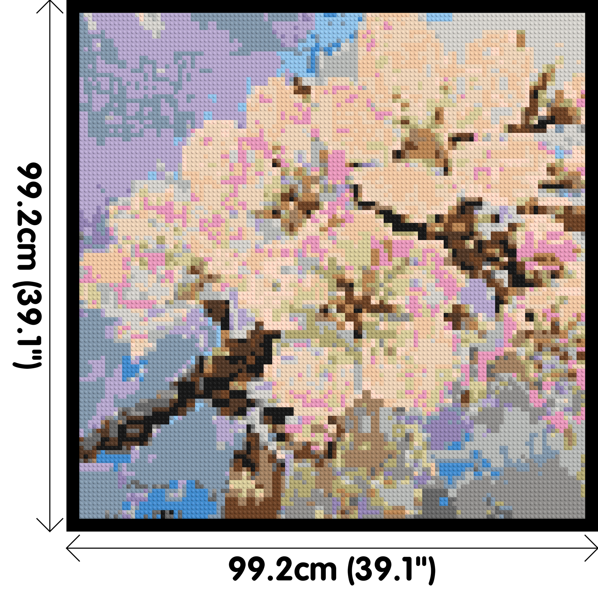 Cherry Blossom – A Moment of Fleeting Light by Joséphine Machalani - Brick Art Mosaic Kit 5x5 dimensions with frame
