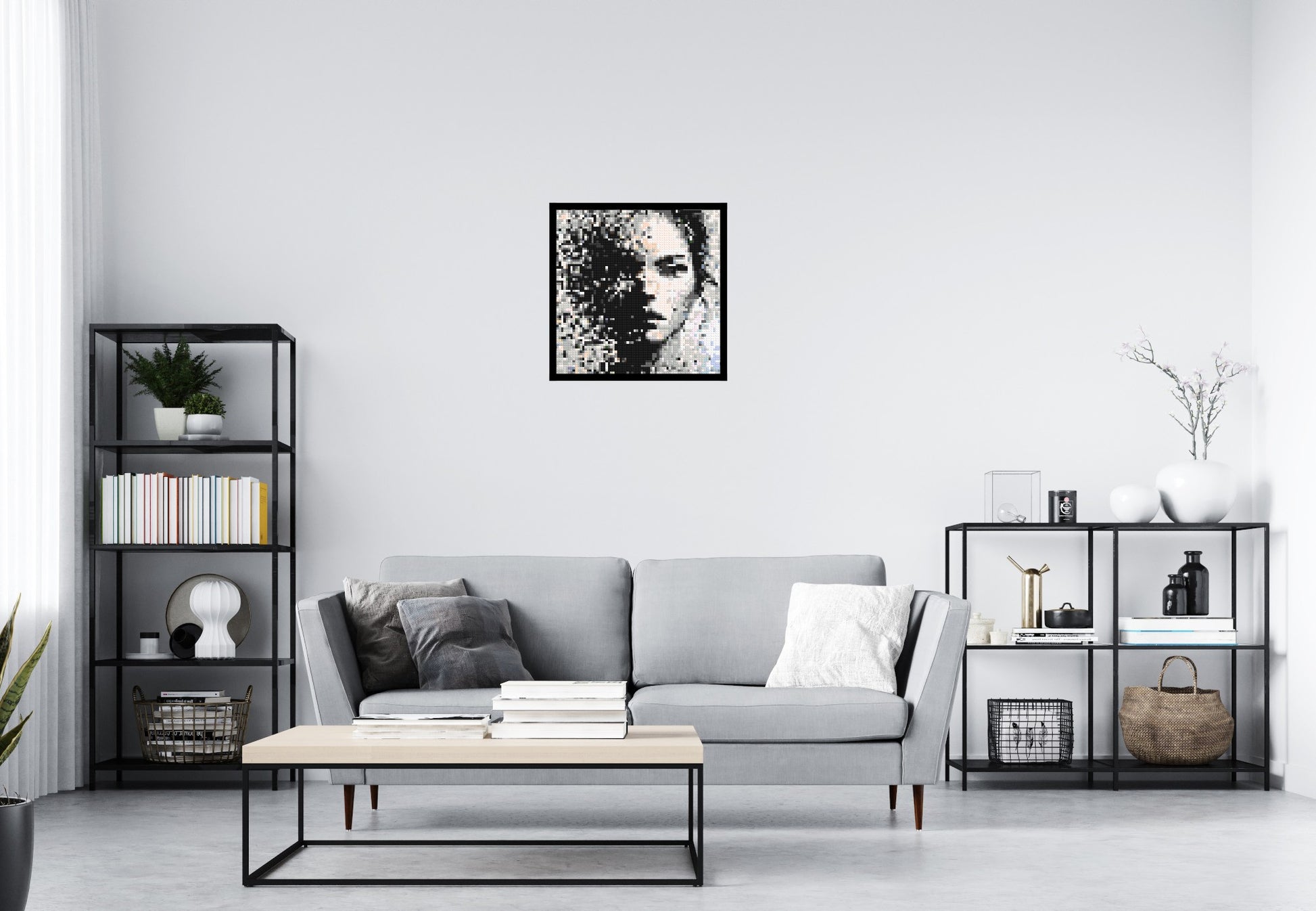 Evaporation – Between Presence and Disappearance by Joséphine Machalani - Brick Art Mosaic Kit 3x3 scene with frame