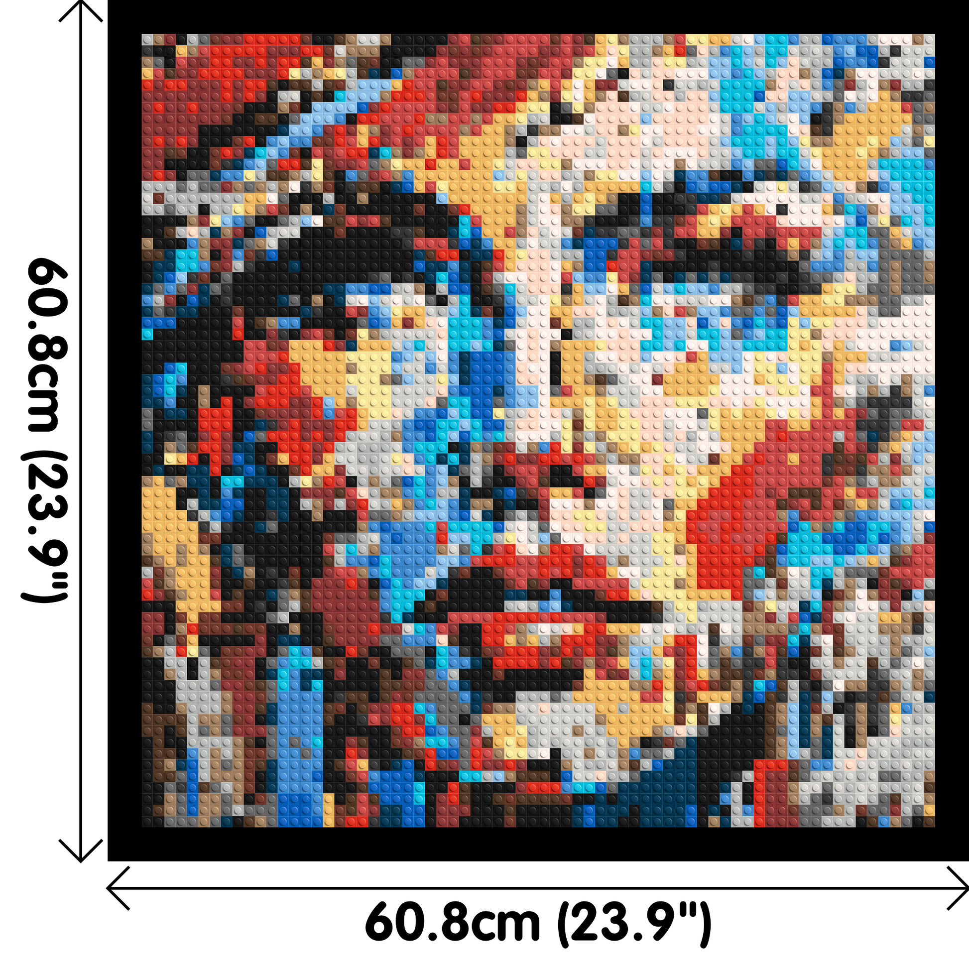 Eccentric – A Dance of Unpredictable Color by Joséphine Machalani - Brick Art Mosaic Kit 3x3 dimensions with frame