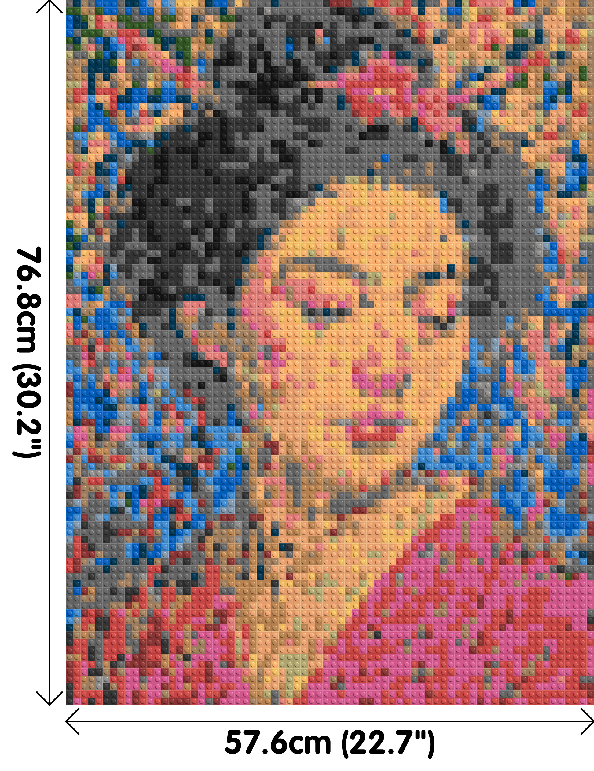 Sakura – A Woman Shaped by Light by Joséphine Machalani - Brick Art Mosaic Kit 3x4 dimensions