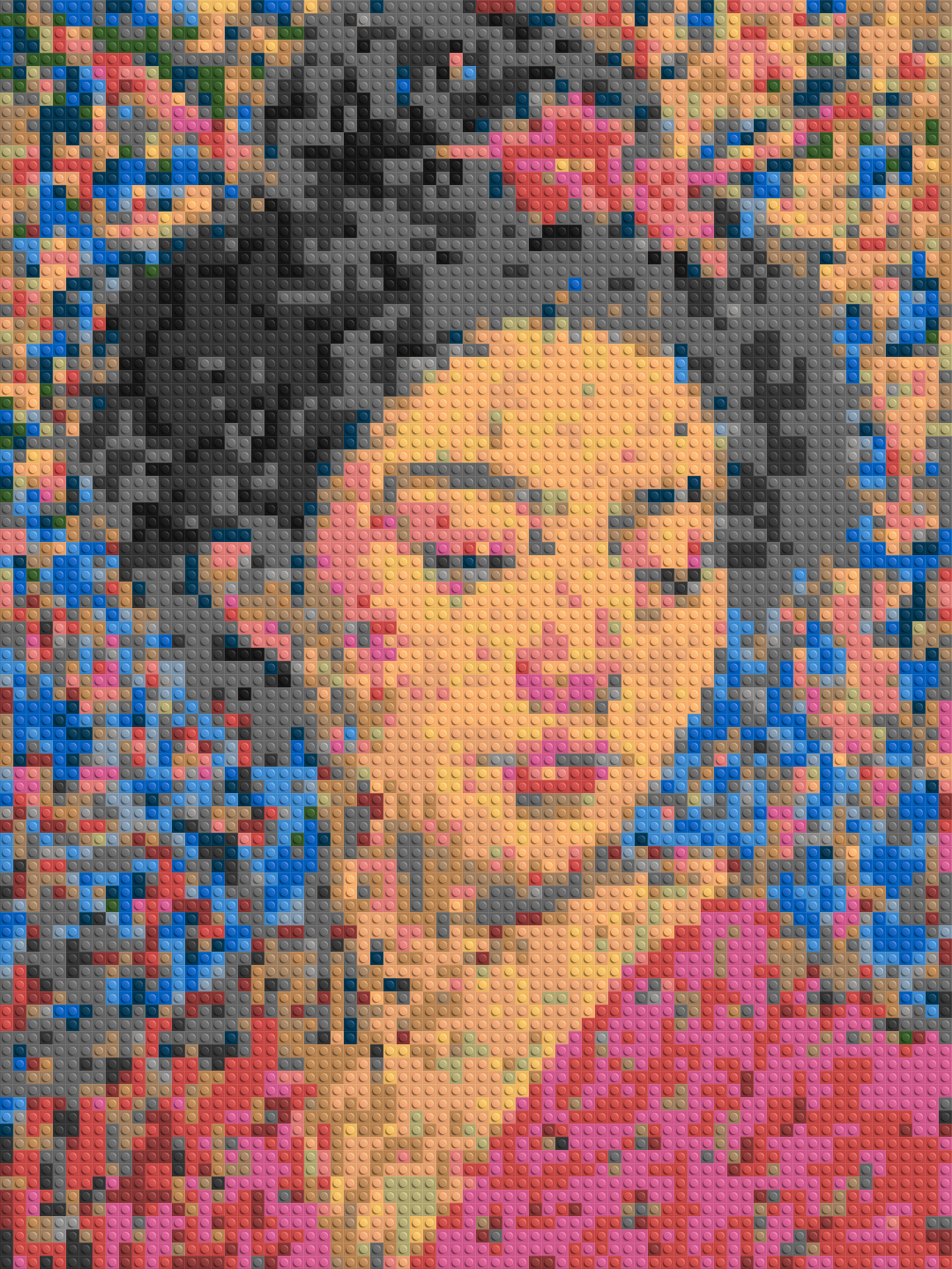 Sakura – A Woman Shaped by Light by Joséphine Machalani - Brick Art Mosaic Kit 3x4 large