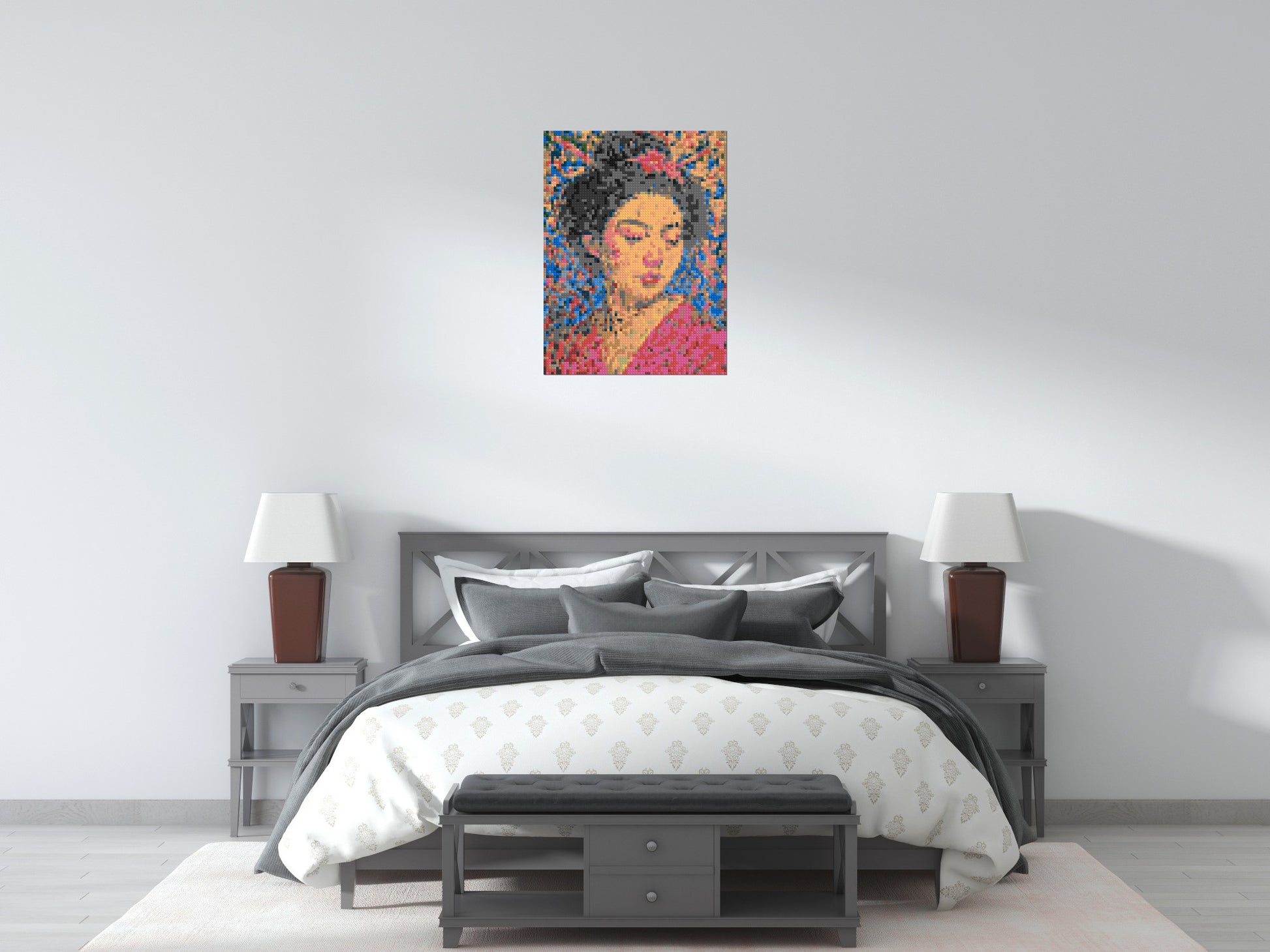 Sakura – A Woman Shaped by Light by Joséphine Machalani - Brick Art Mosaic Kit 3x4 scene