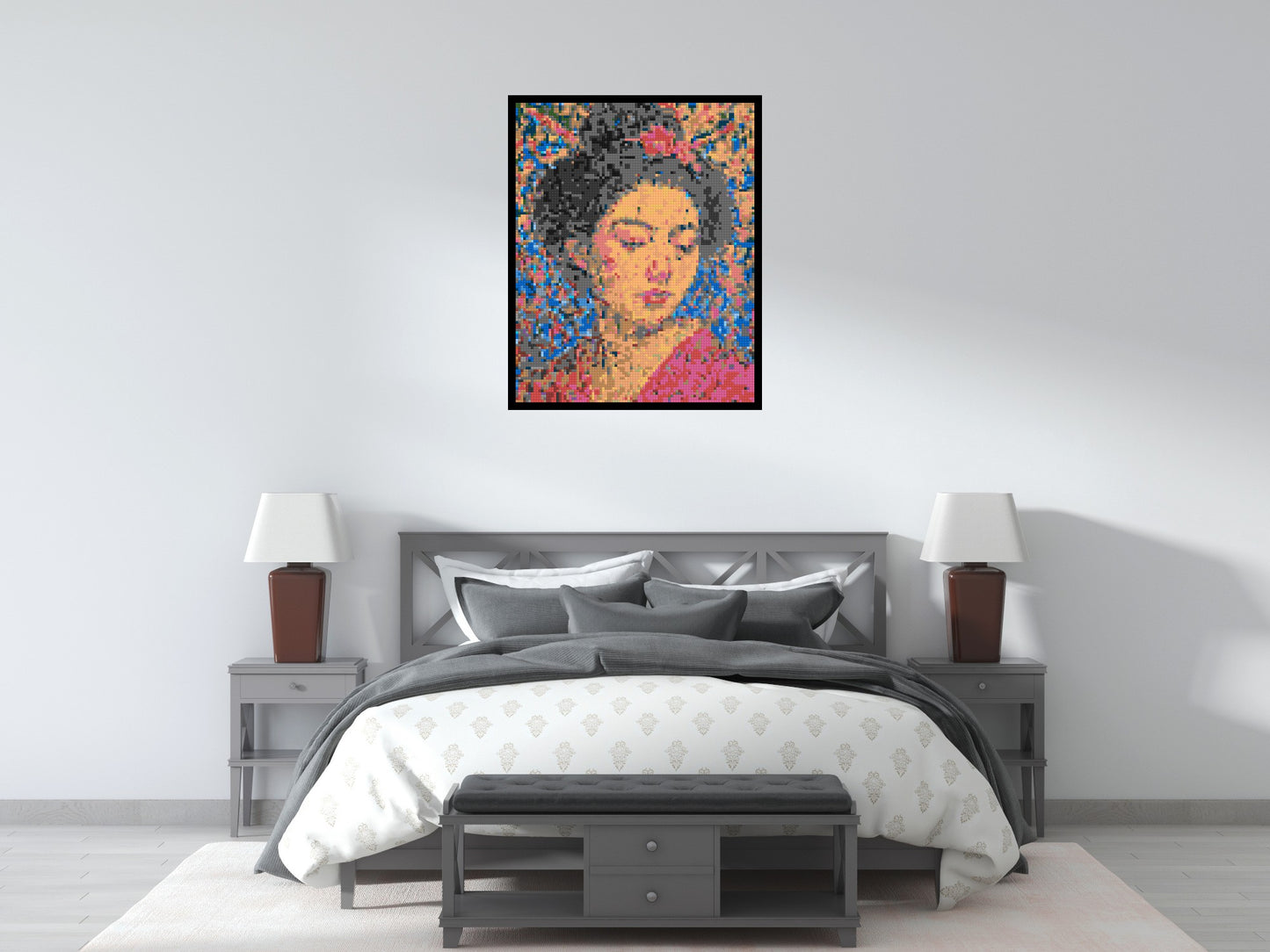 Sakura – A Woman Shaped by Light by Joséphine Machalani - Brick Art Mosaic Kit 4x5 large