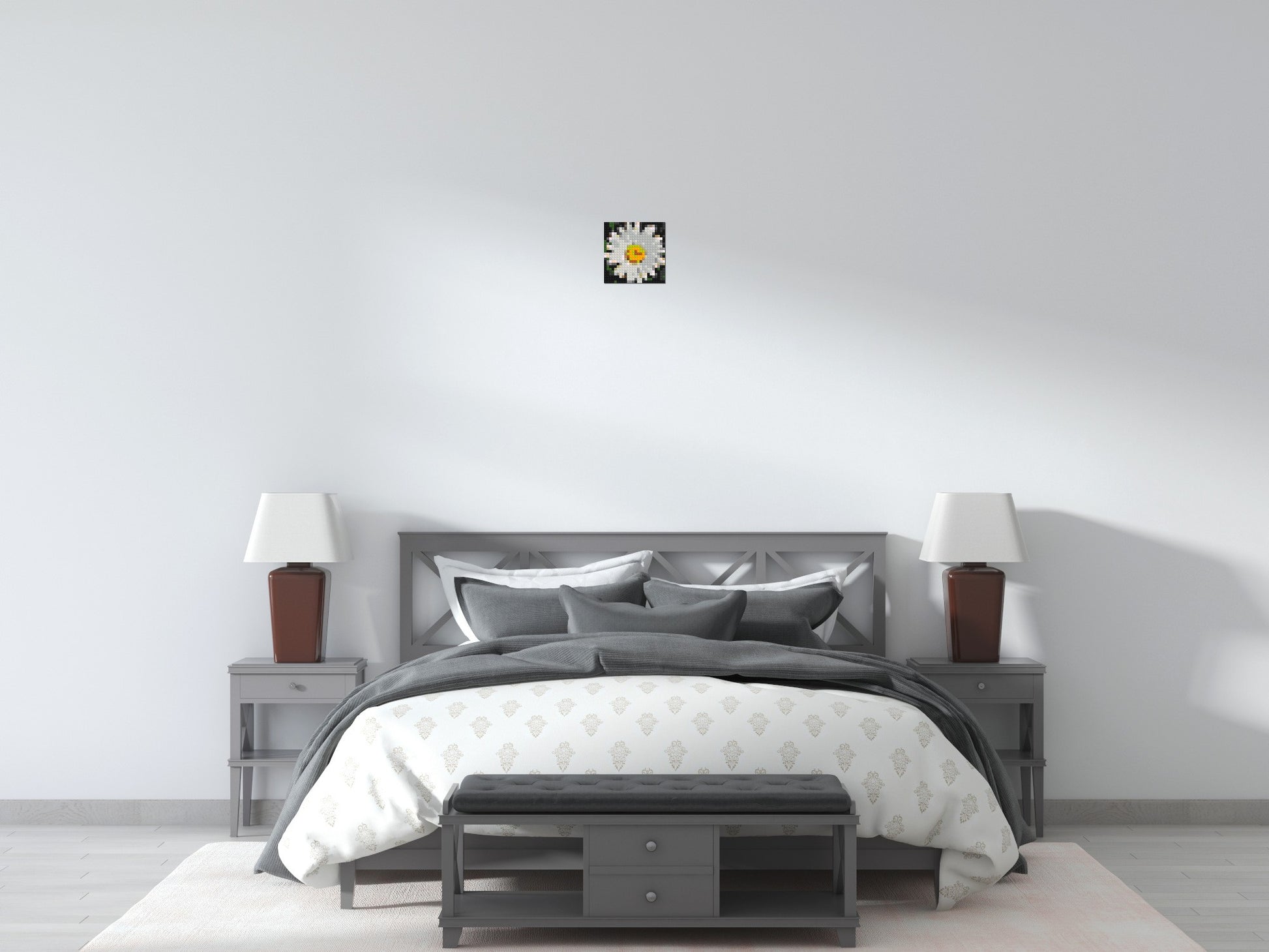 Daisy – A Quiet Bloom of Simplicity by Joséphine Machalani - Brick Art Mosaic Kit 1x1 scene