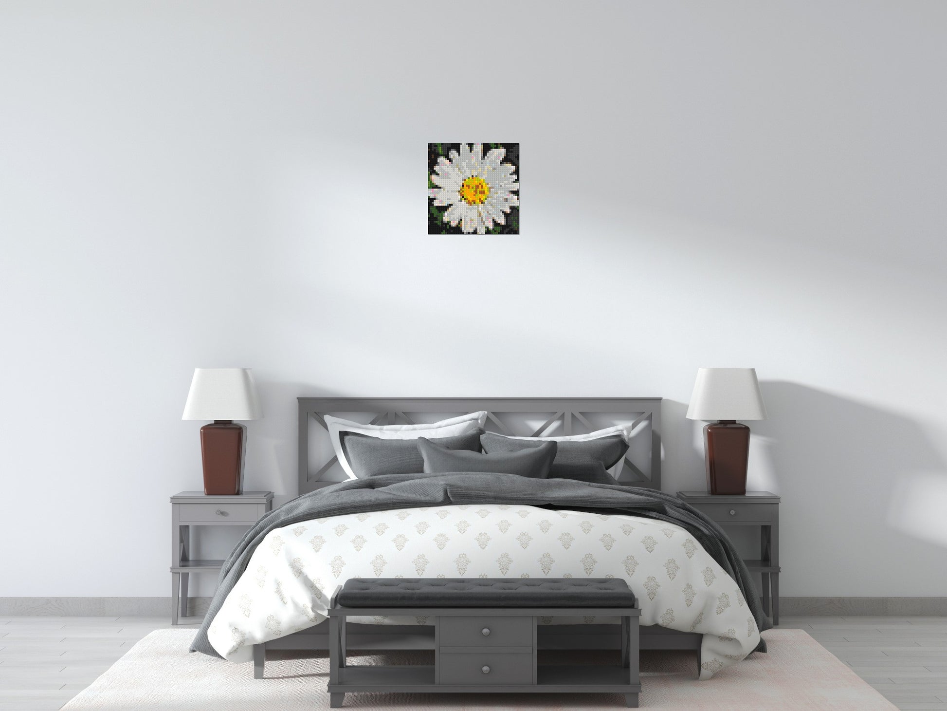Daisy – A Quiet Bloom of Simplicity by Joséphine Machalani - Brick Art Mosaic Kit 2x2 scene