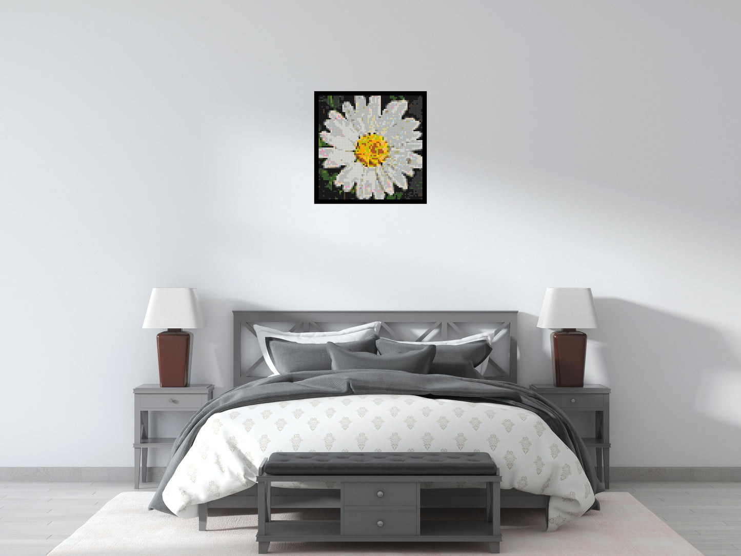 Daisy – A Quiet Bloom of Simplicity by Joséphine Machalani - Brick Art Mosaic Kit 3x3 large