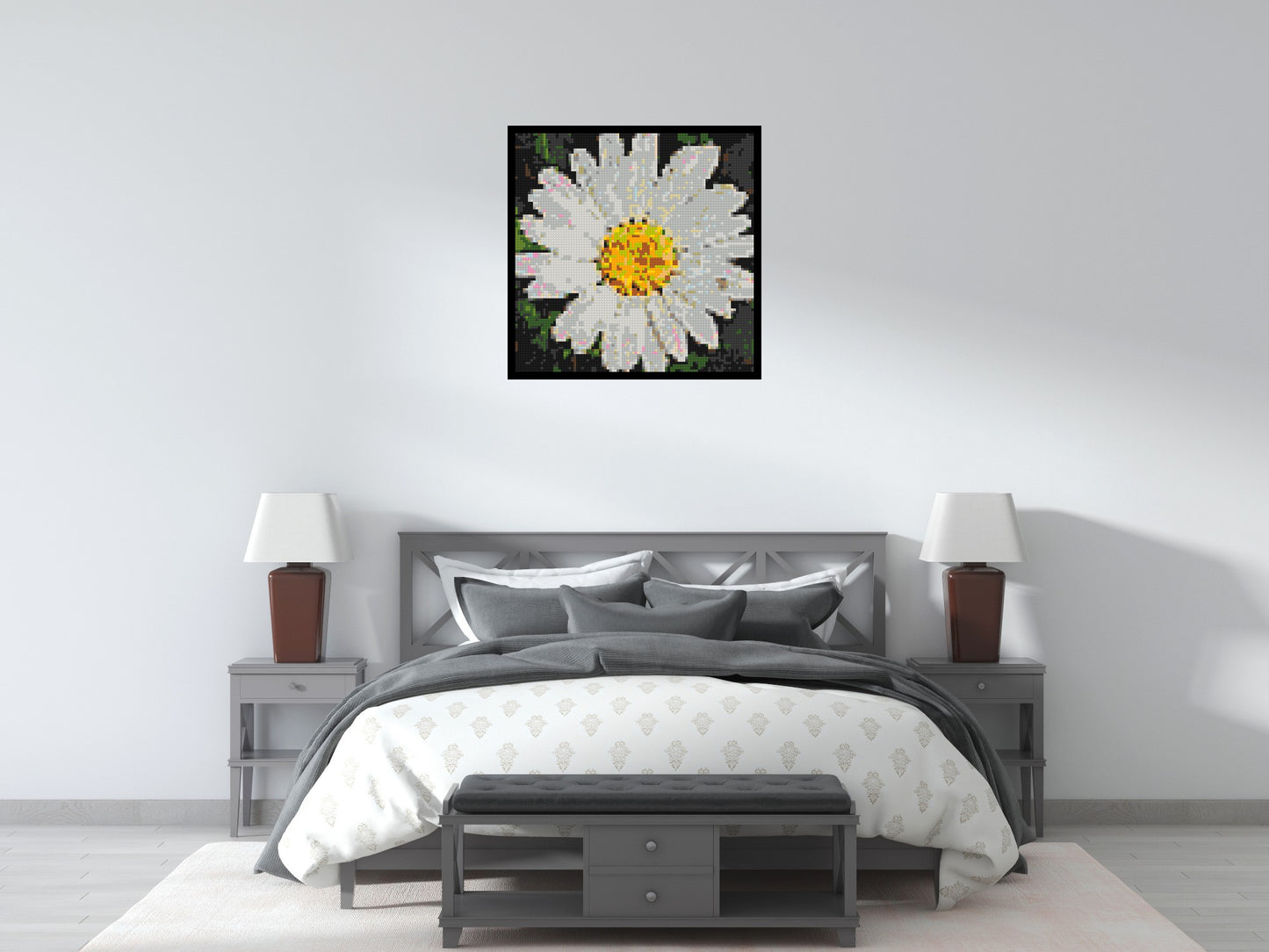 Daisy – A Quiet Bloom of Simplicity by Joséphine Machalani - Brick Art Mosaic Kit 4x4 large