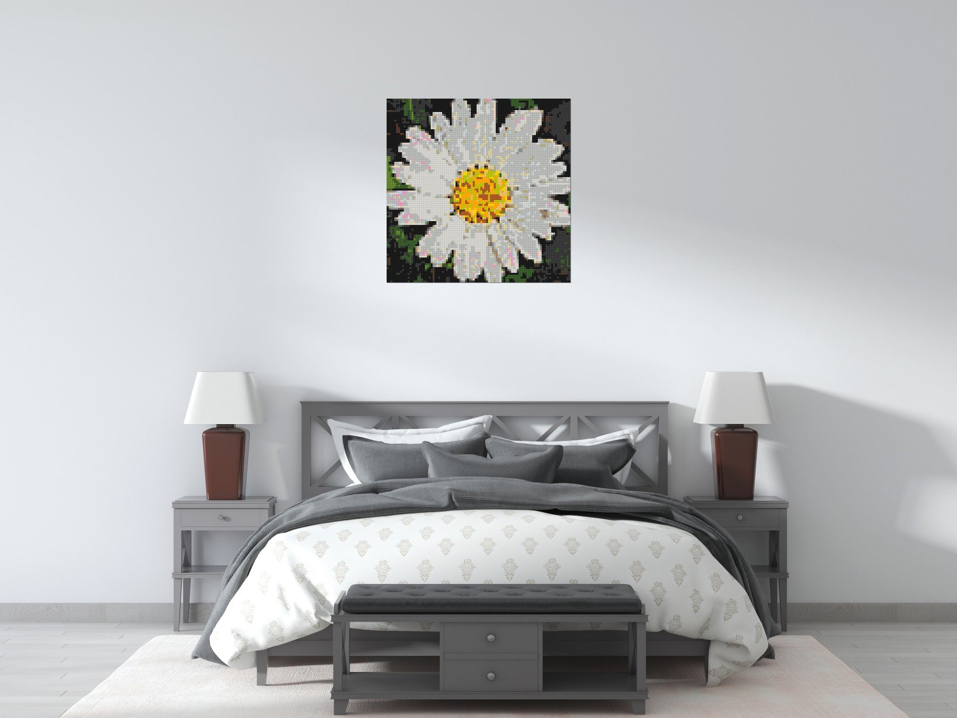Daisy – A Quiet Bloom of Simplicity by Joséphine Machalani - Brick Art Mosaic Kit 4x4 scene