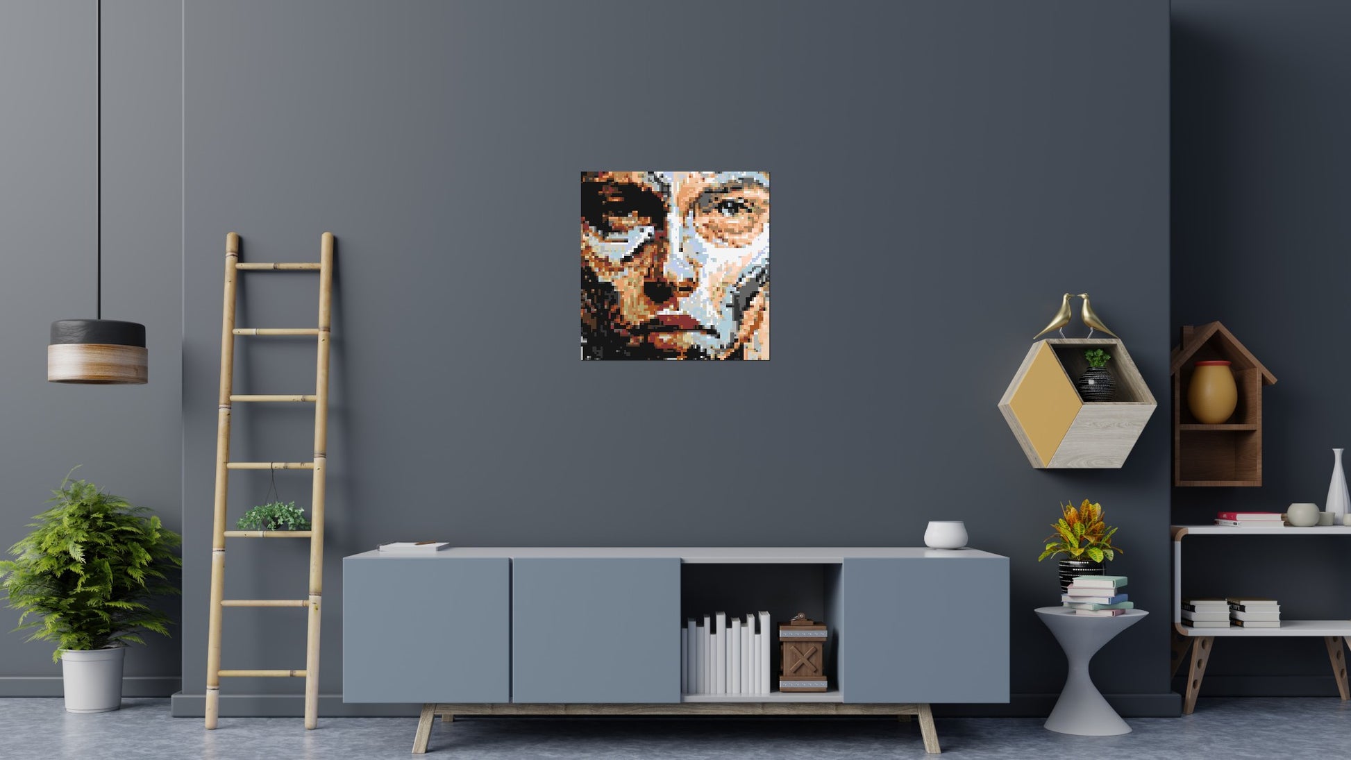 Warrior – Strength in Stillness by Joséphine Machalani - Brick Art Mosaic Kit 4x4 scene