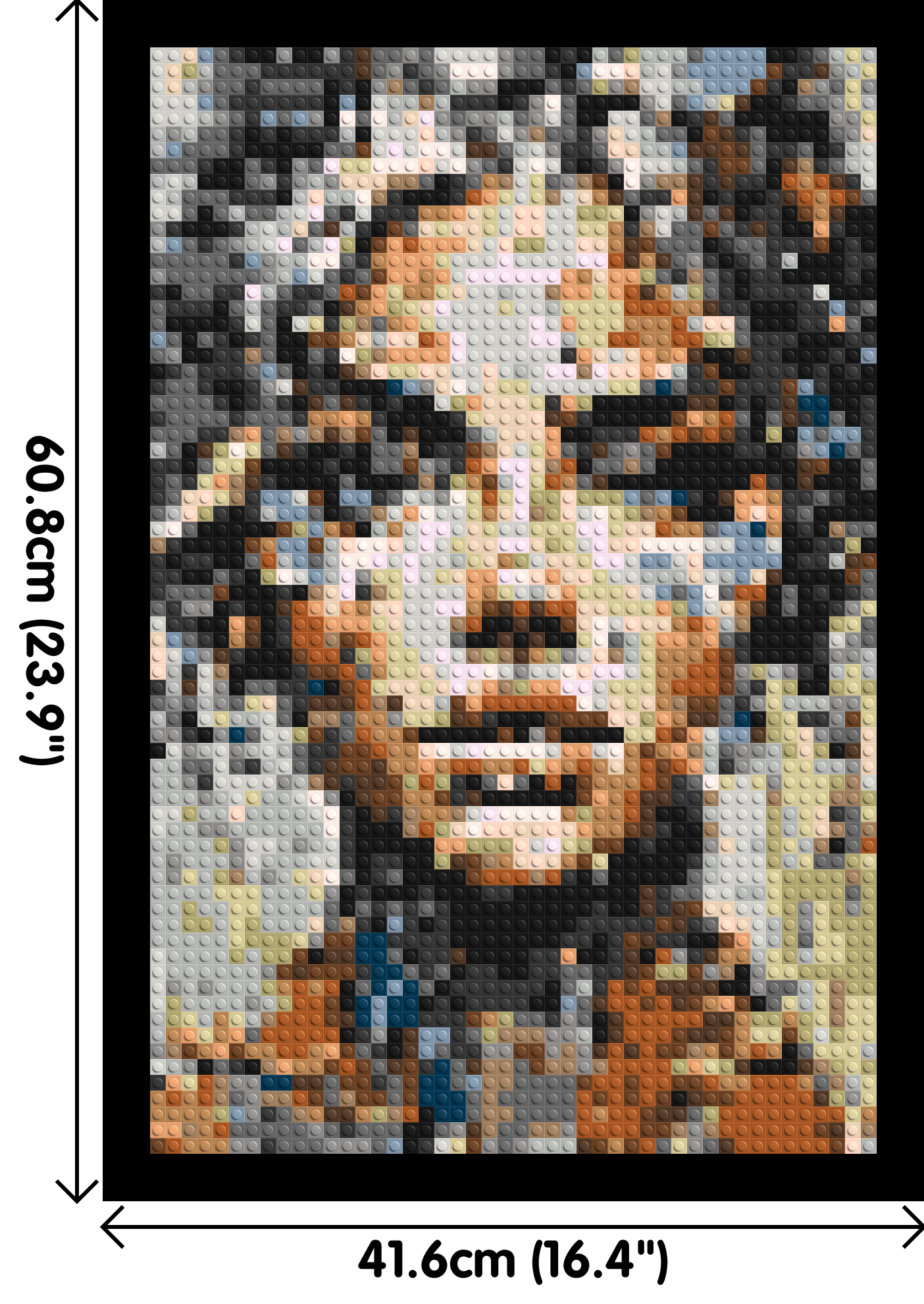 Pixel – A Face Built From Fragments by Joséphine Machalani - Brick Art Mosaic Kit 2x3 dimensions with frame