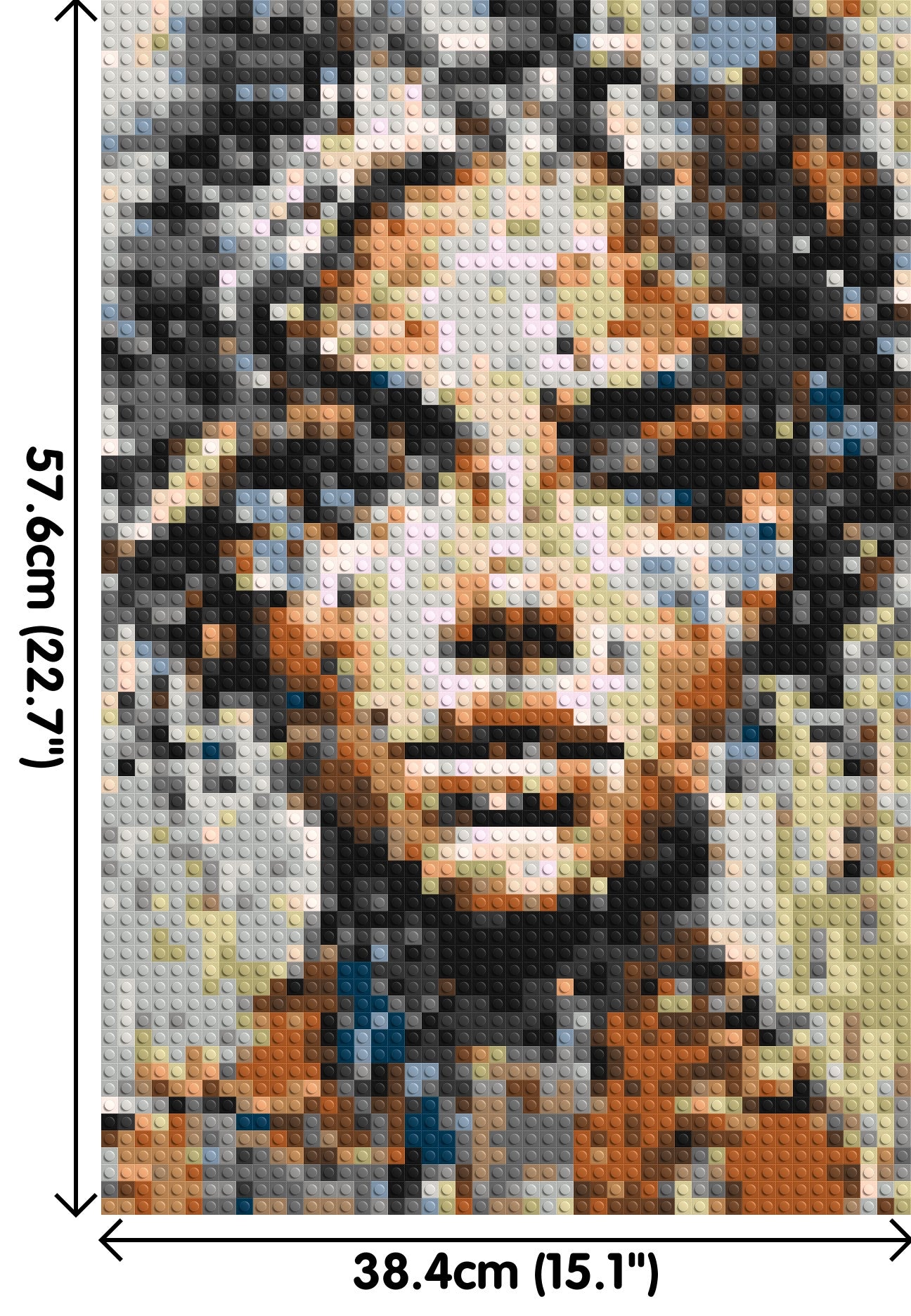 Pixel – A Face Built From Fragments by Joséphine Machalani - Brick Art Mosaic Kit 2x3 dimensions
