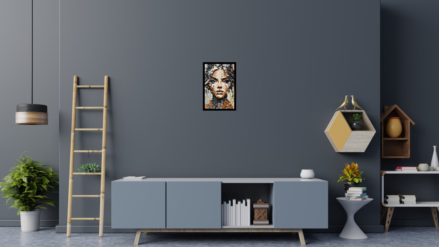 Pixel – A Face Built From Fragments by Joséphine Machalani - Brick Art Mosaic Kit 2x3 large