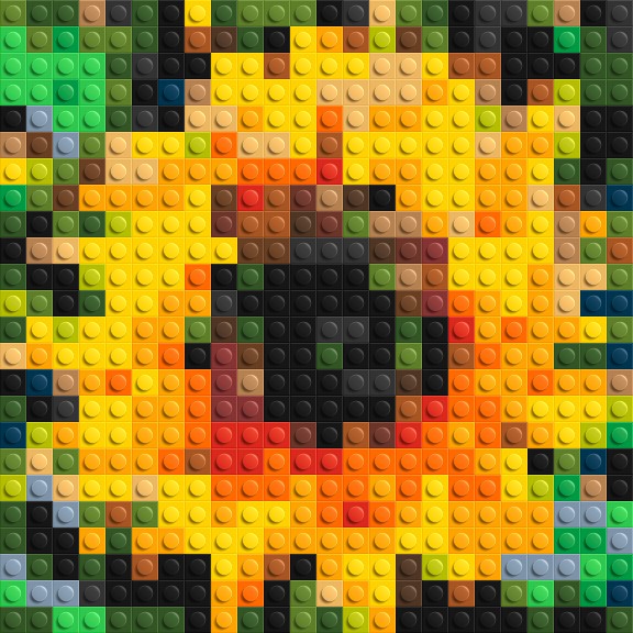 Sunflower – A Bloom of Warm Light by Joséphine Machalani - Brick Art Mosaic Kit 1x1 large